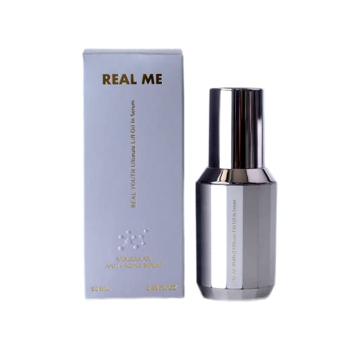 REAL ME REAL YOUTH ULTIMATE LIFT OIL IN SERUM – Anti-Aging Face & Neck Firming Treatment with Cosmetic Drone Technology | Reduces Wrinkles, Fine Lines, Dark Spots | Pore Minimizer | Under Eye Cream | For All Skin Types | 0.68 fl oz | Perfect for Daily Skincare Routine & Nighttime Anti-Aging Regimen