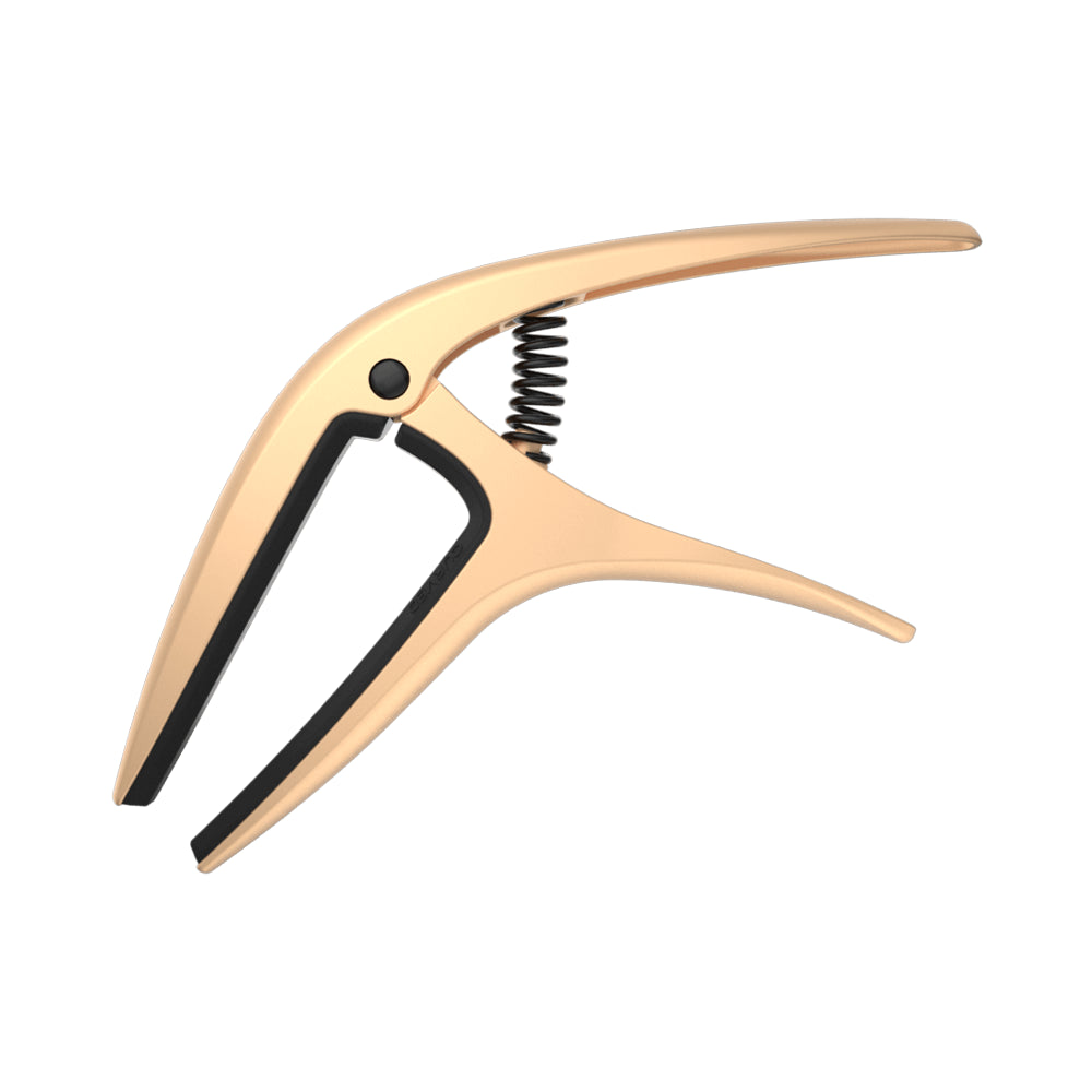 Ernie Ball Axis Spring Loaded Guitar Capo - Gold Satin Finish | Professional Guitar Accessory for Acoustic & Electric Guitars | Perfect for Live Performances & Studio Recording
