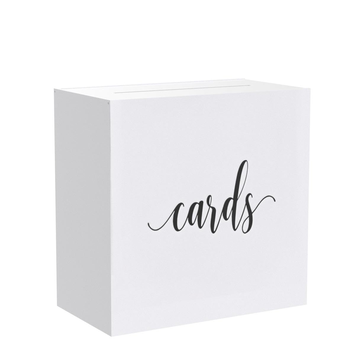 Elegant White Acrylic Wedding Card Box 10x10x5.5 Inch - Large Money Gift Box for Wedding Receptions, Bridal Showers, Birthday Parties & Memory Keepsakes | Perfect for Wishing Wells, Guest Books and Special Occasion Gift Collections