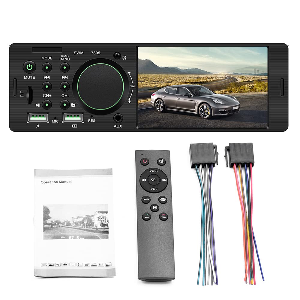 Dushiabu 7 Inch Single Din Car Stereo with Touch Screen - Bluetooth MP3 Multimedia Player with USB/SD/AUX Input, Hands-Free Calling, FM Radio & Built-in Mic - Perfect for Road Trips & Daily Commute