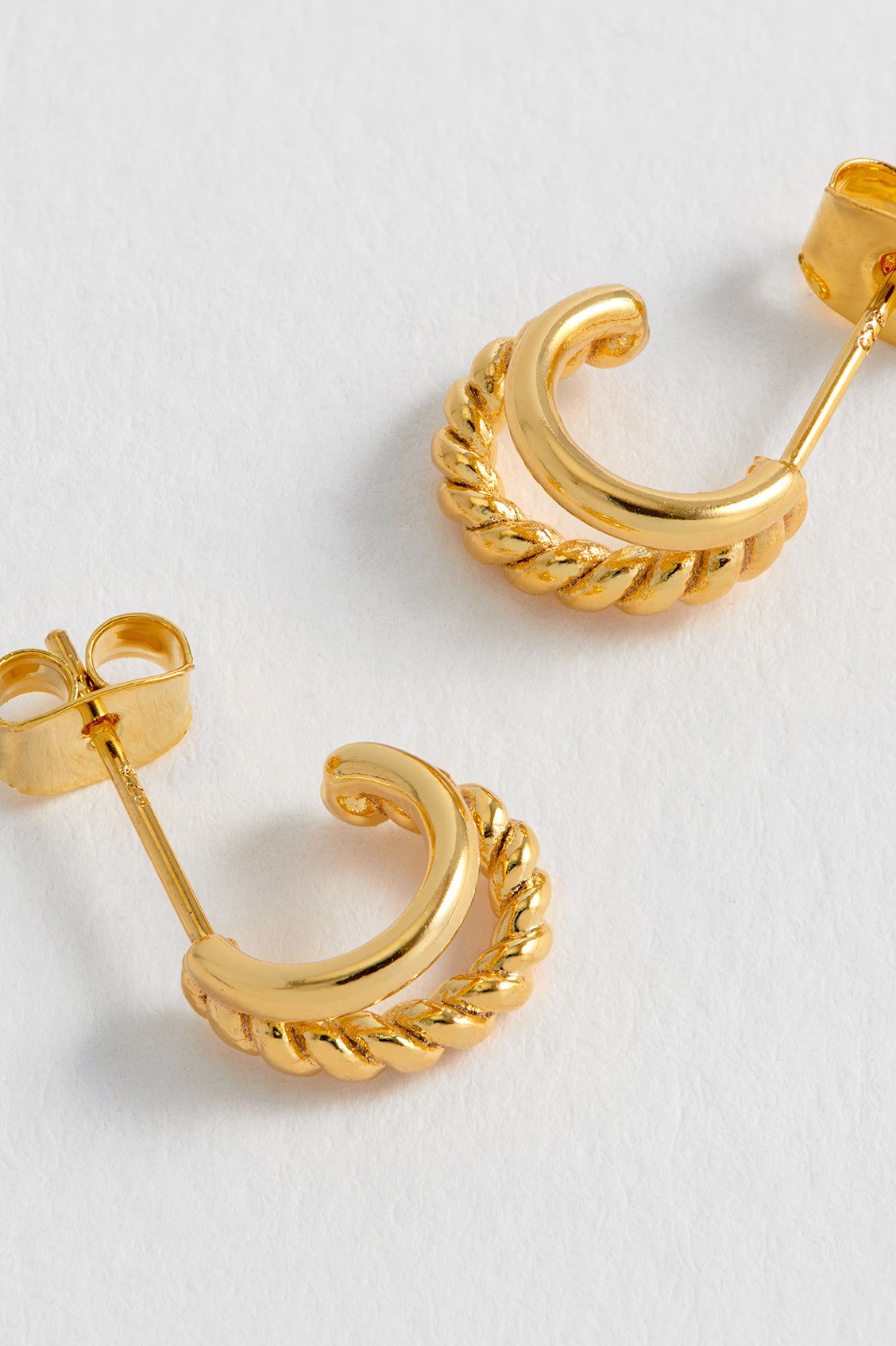 Elegant Plain and Twist Double Hoop Earrings for Women - Gold & Silver Fashion Jewelry - Perfect for Parties, Weddings & Everyday Wear