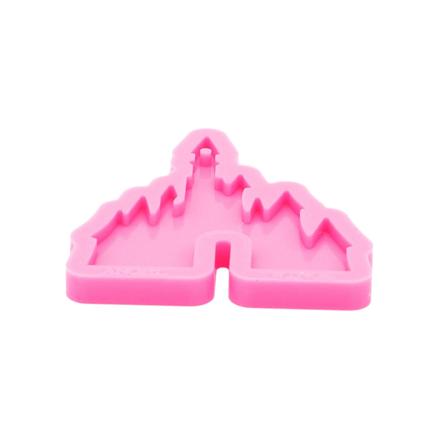 Castle Shape Shiny Glossy Silicone Molds for DIY Keychain Necklace Pendant Jewelry Making - Halloween Theme Epoxy Resin Craft Keychain Mold for Polymer Clay & Resin Art - Perfect for Halloween Decorations, DIY Gifts, and Handmade Jewelry Projects