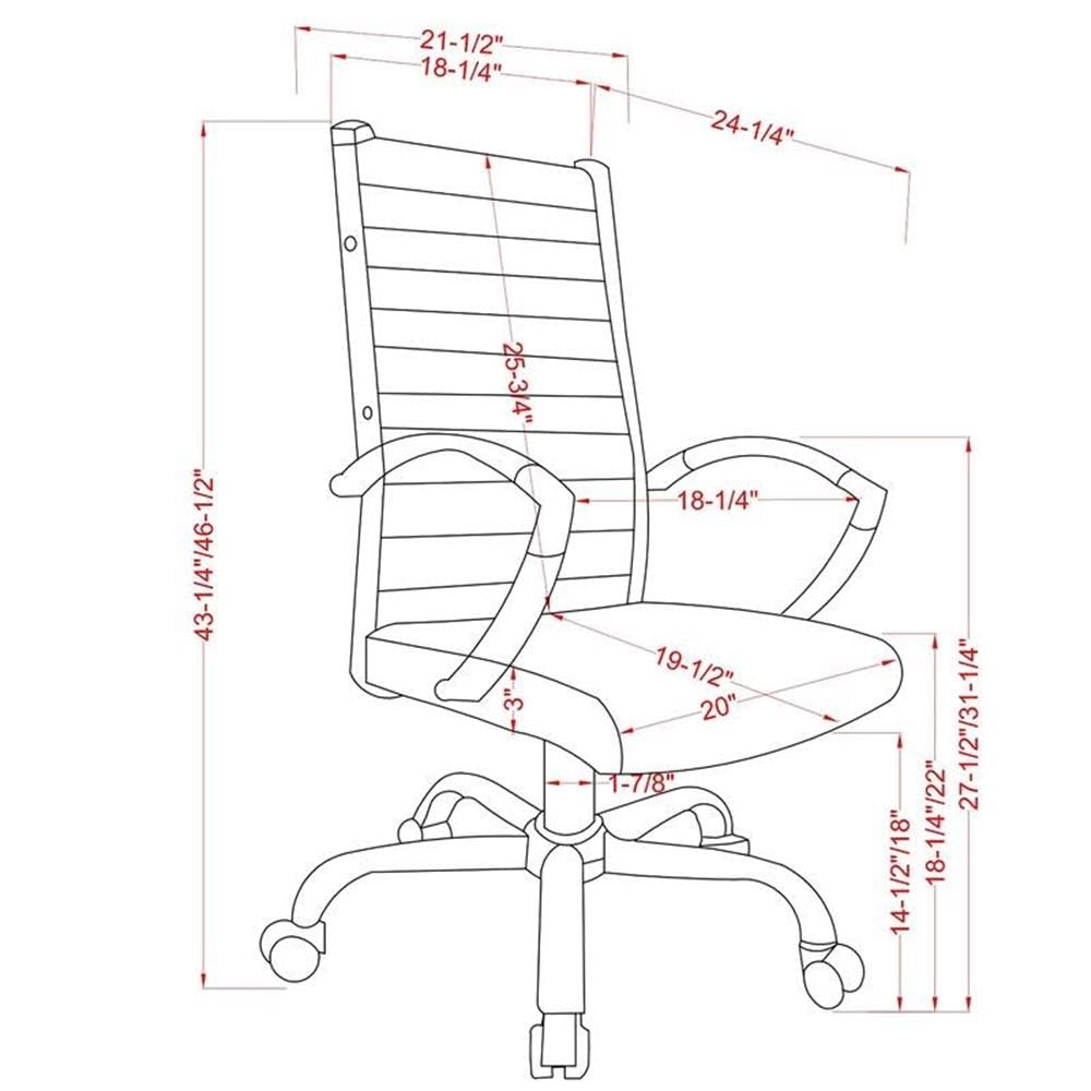 Furniture of America Damse White Faux Leather Large Adjustable Office Chair - Ergonomic Executive Desk Chair for Home & Office Workspace