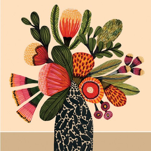 Kirsten Katz Greeting Card with Native Flora Vase Design - Perfect for Birthdays, Anniversaries & Special Occasions