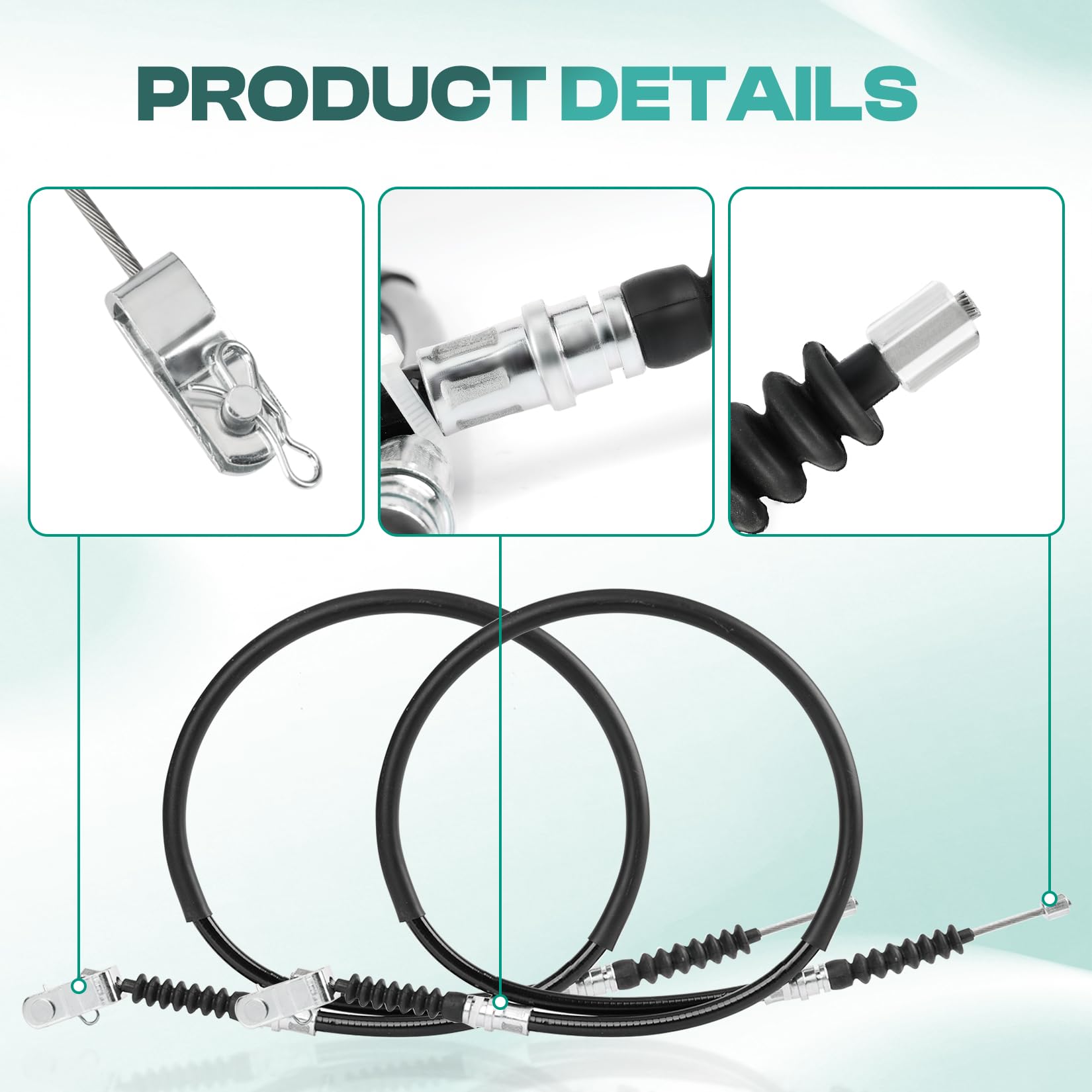 Drive-Up Club Car DS Brake Cable Kit - Stainless Steel Core (2000 & Newer Models) - 102022101 - Driver & Passenger Side Cables - Perfect for Golf Cart Maintenance & Off-Road Vehicle Repairs