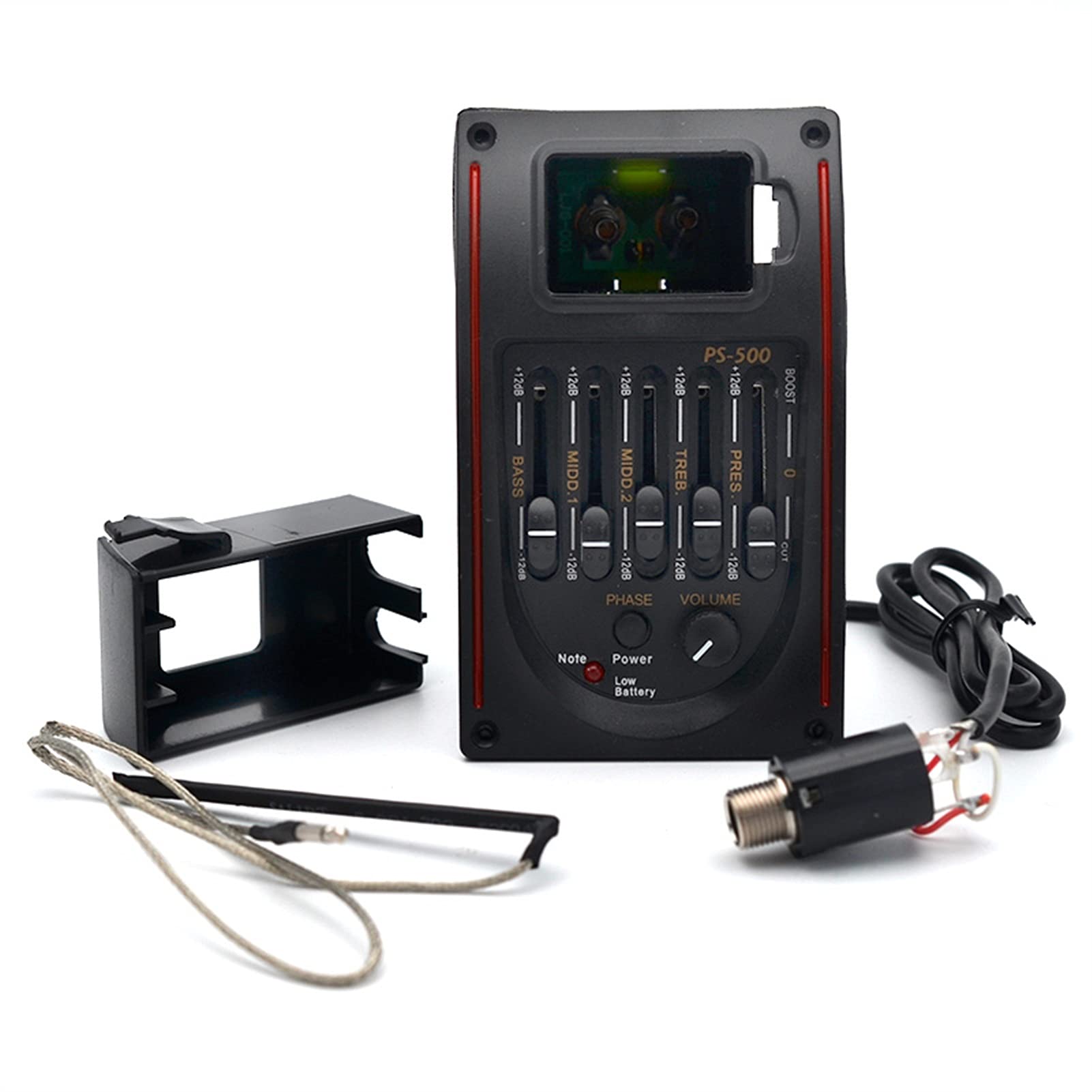 5-Band Acoustic Guitar Pickup & EQ Preamp - Professional Sound Enhancement for Live Performances & Studio Recording