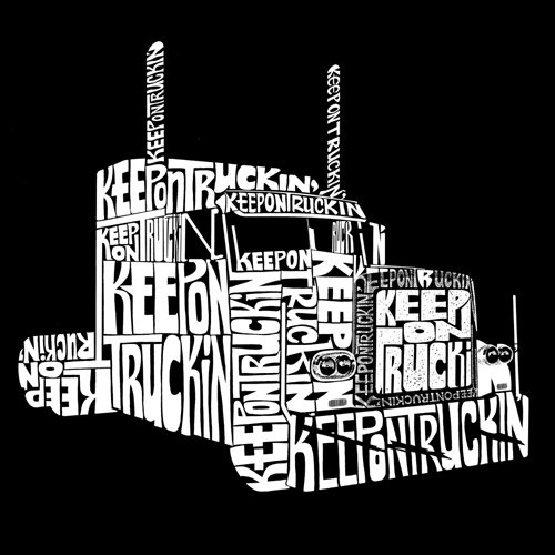 Women's Keep on Truckin' Word Art Long Sleeve T-Shirt - Black - XLarge - Casual Wear & Road Trip Outfit