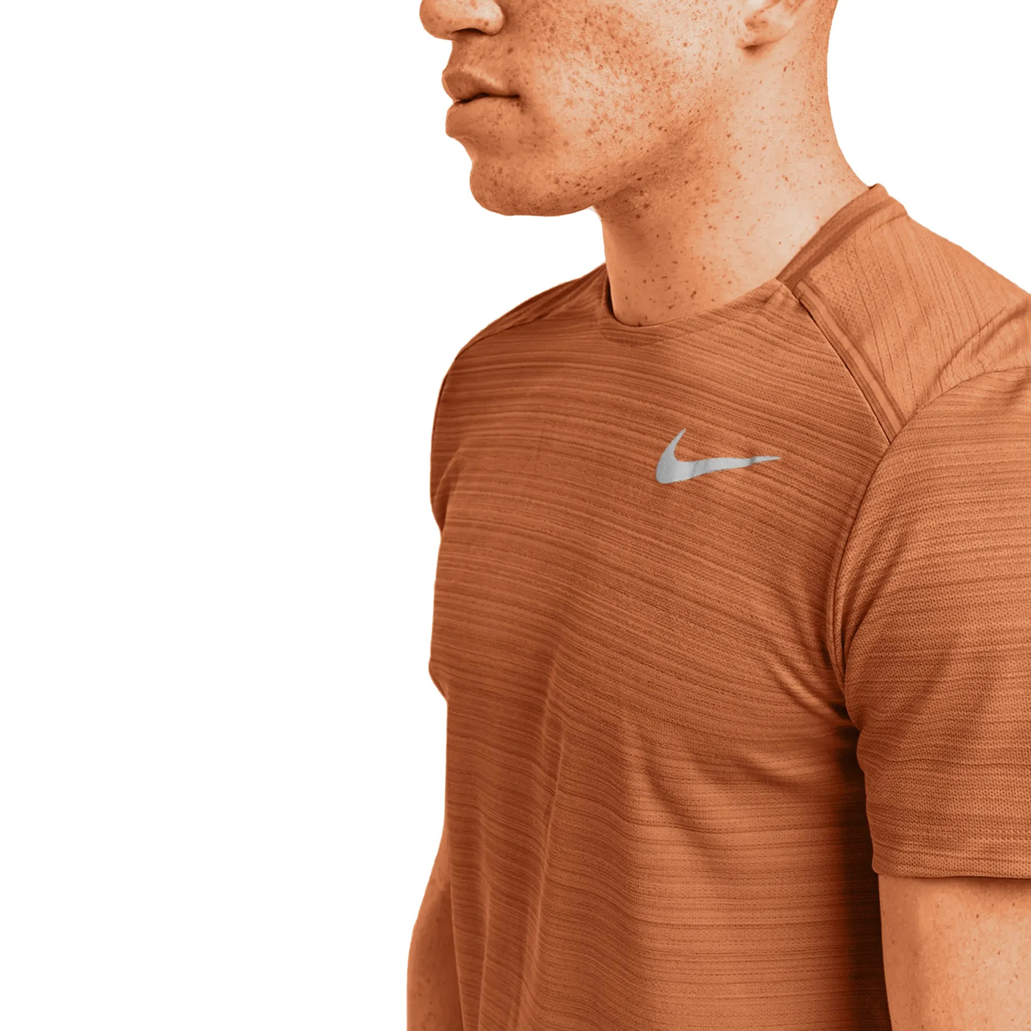 Nike Dri-FIT 1.0 Dark Russet Miler Running T-Shirt for Men - Moisture-Wicking Athletic Shirt for Running, Gym & Workouts - Lightweight Performance Tee for Jogging & Training