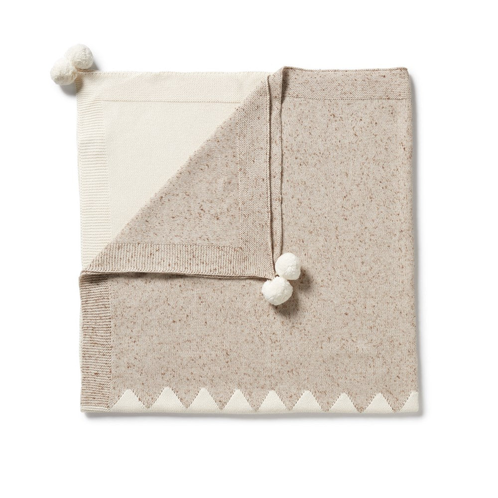 Soft Almond Fleck Knitted Jacquard Blanket - Cozy & Breathable Throw for Bed, Sofa & Nursery - Perfect for Winter Nights, Home Decor & Baby Gifts