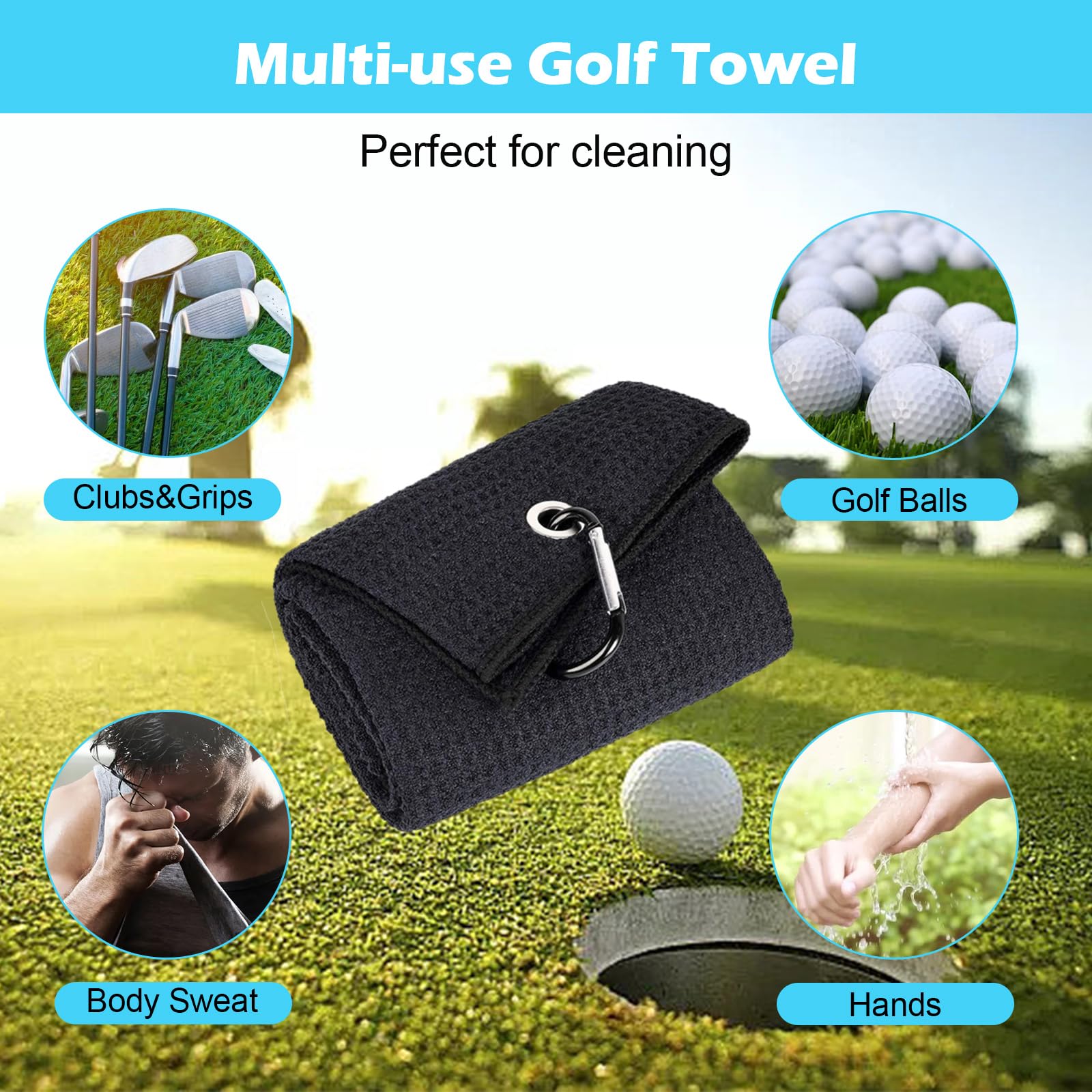 Premium Golf Club Cleaning Kit with Club Cleaner, Water Towel, Divot Repair Tool & Groove Sharpener | Complete Golf Ball Alignment & Maintenance Set | Ideal for Men & Women Golfers | Perfect for Course Play, Practice & Equipment Care
