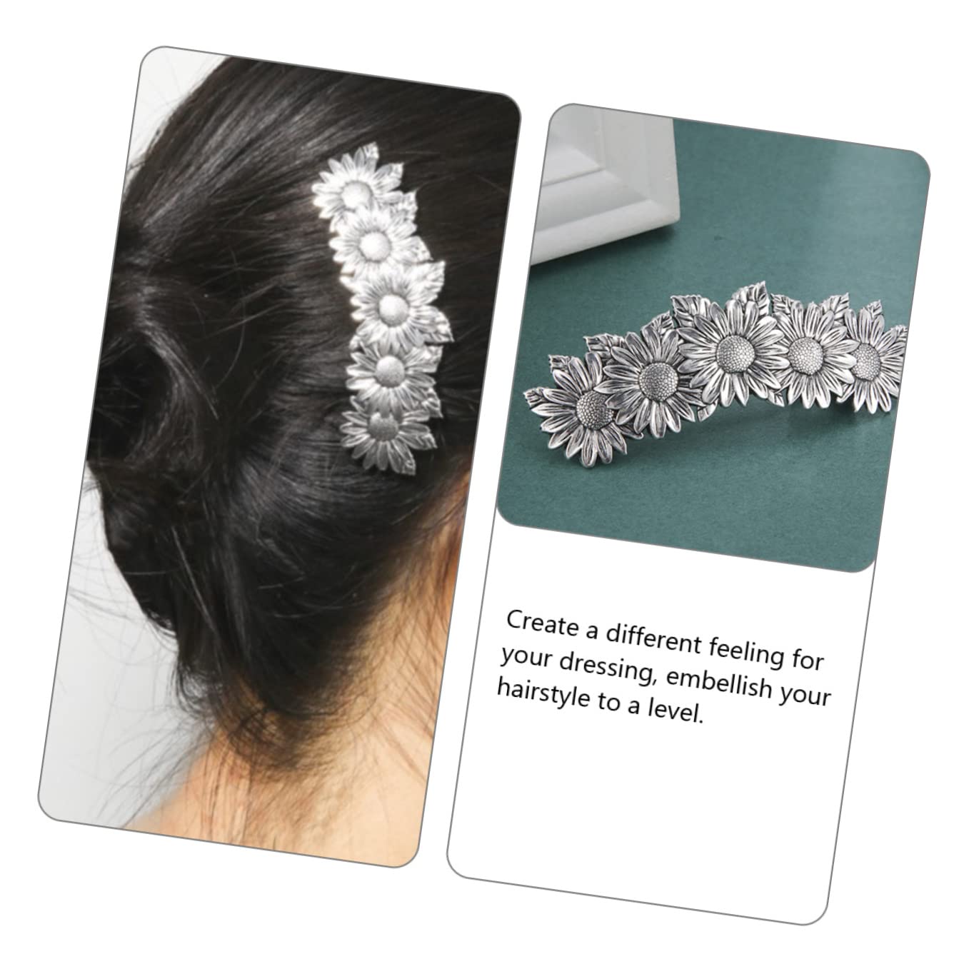 LALAFINA 3-Pack Hawaiian Flower Hair Clips - Sunflower Hair Accessories for Women, Decorative Metal Hairpins for Beach, Summer, Wedding & Boho Style