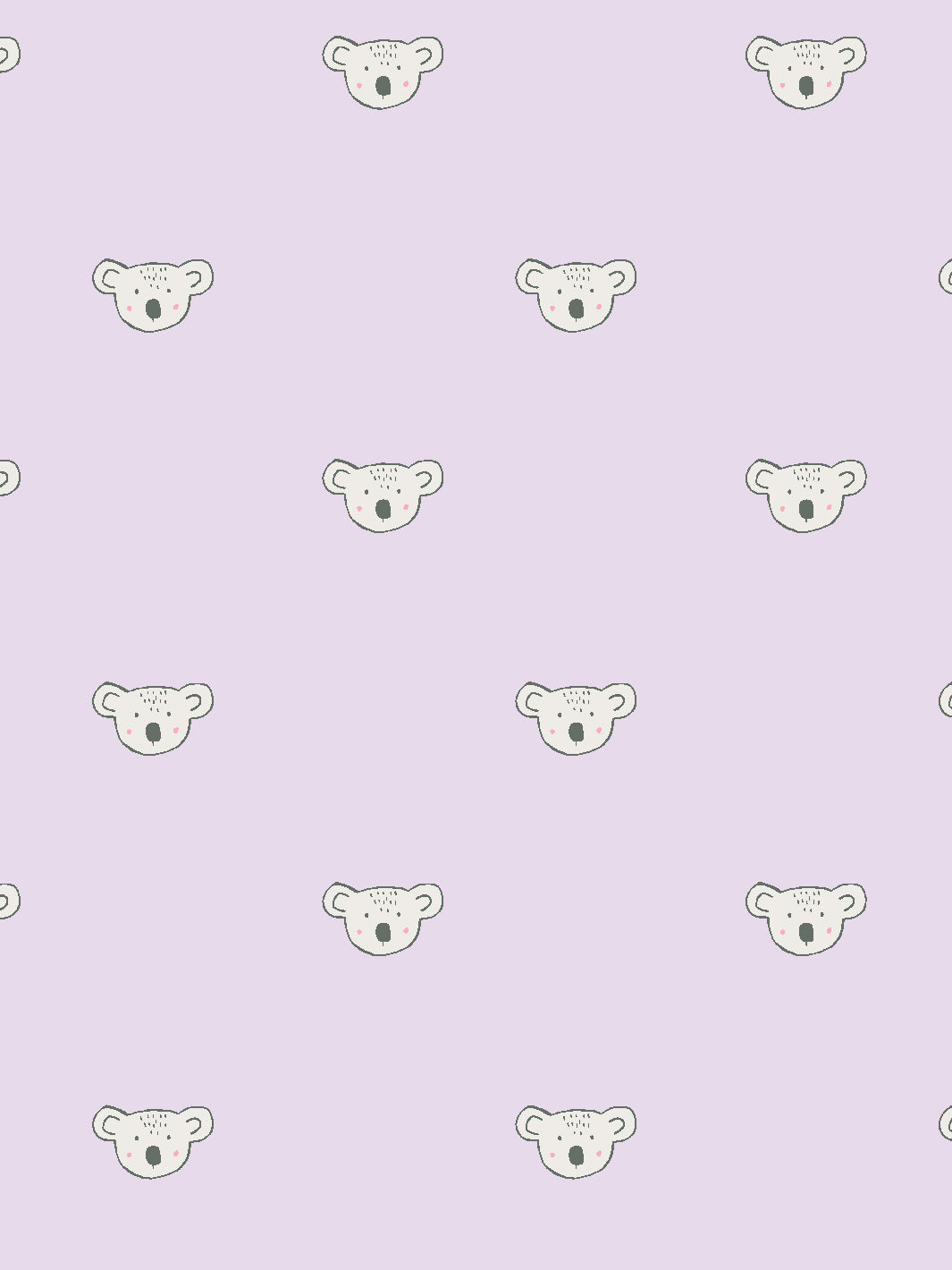 Koala Wallpaper by Tea Collection - Lavender Floral Design for Nursery, Kids Room & Home Decor