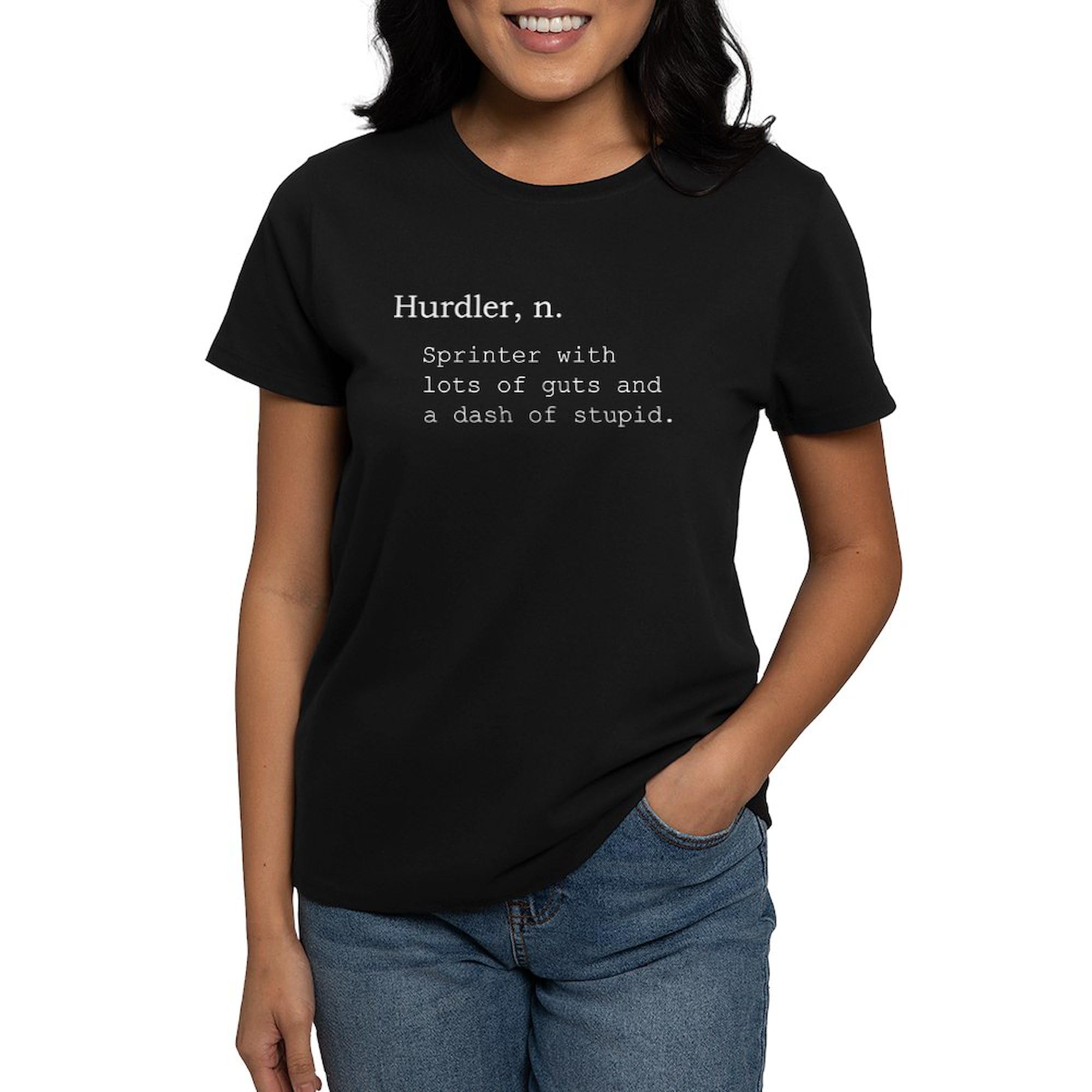 Hurdler Women's Dark Cotton T-Shirt - Comfortable & Stylish Casual Tee for Running, Workouts & Everyday Wear