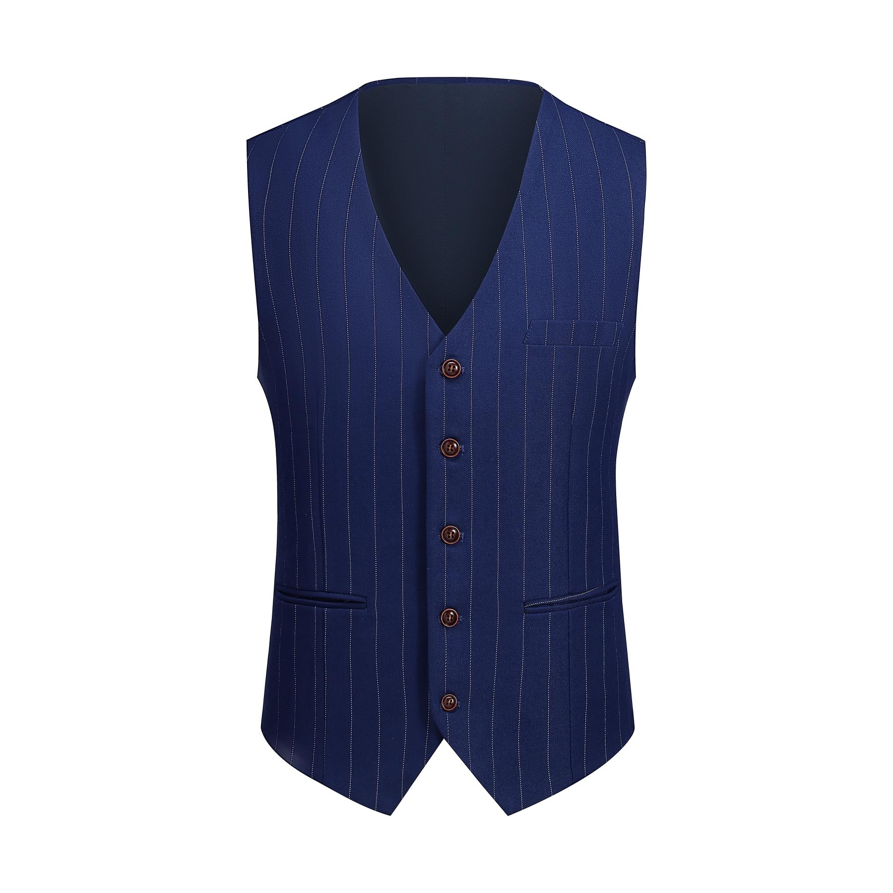 Cloudstyle Men's 3-Piece Stripe Suit Set | Slim Fit 2-Button Tuxedo Blazer with Vest & Trousers | Formal Business Attire for Weddings, Prom & Office Events