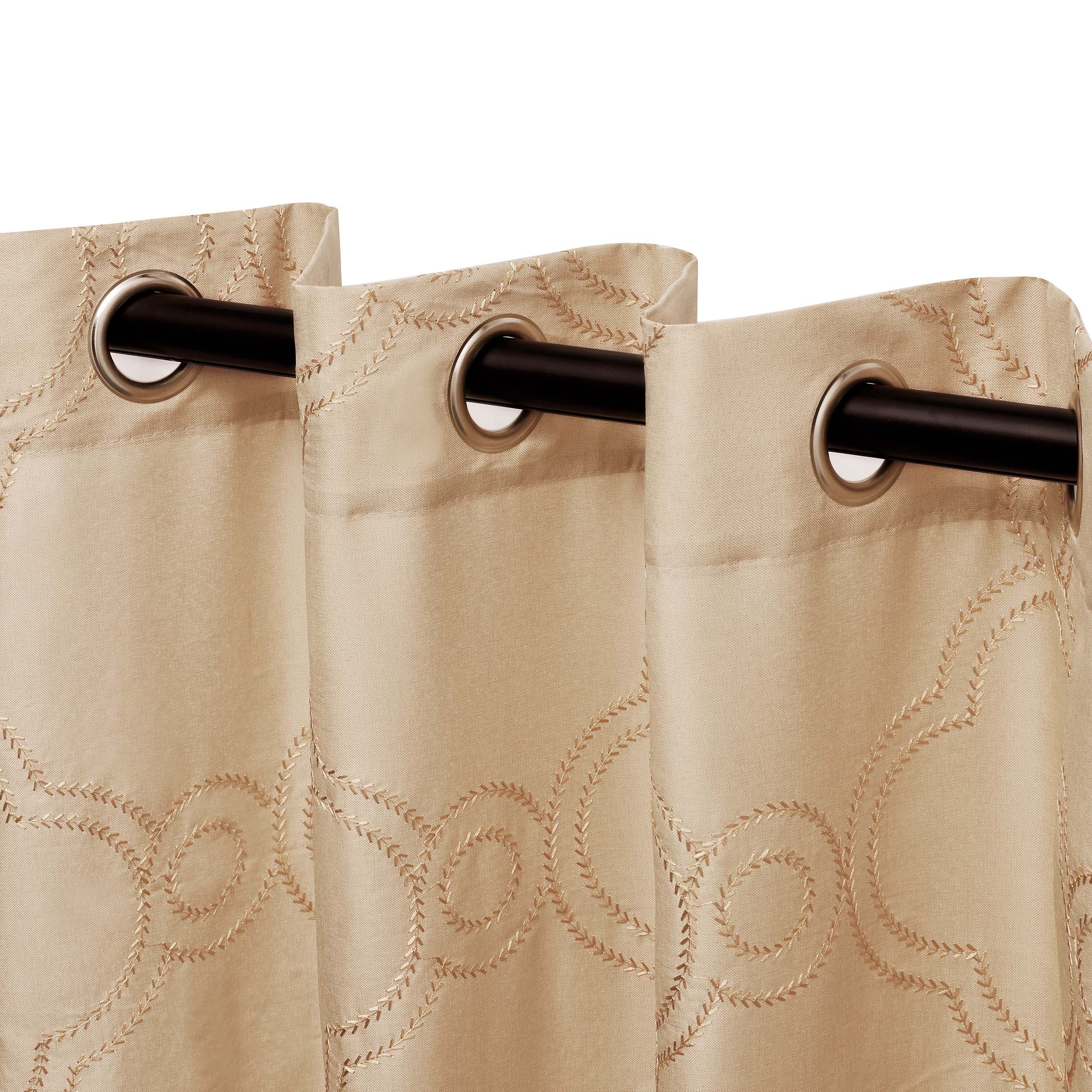 Embroidered Moroccan Sheer Grommet Curtain Set - Elegant Window Treatments for Living Room, Bedroom & Boho Home Decor
