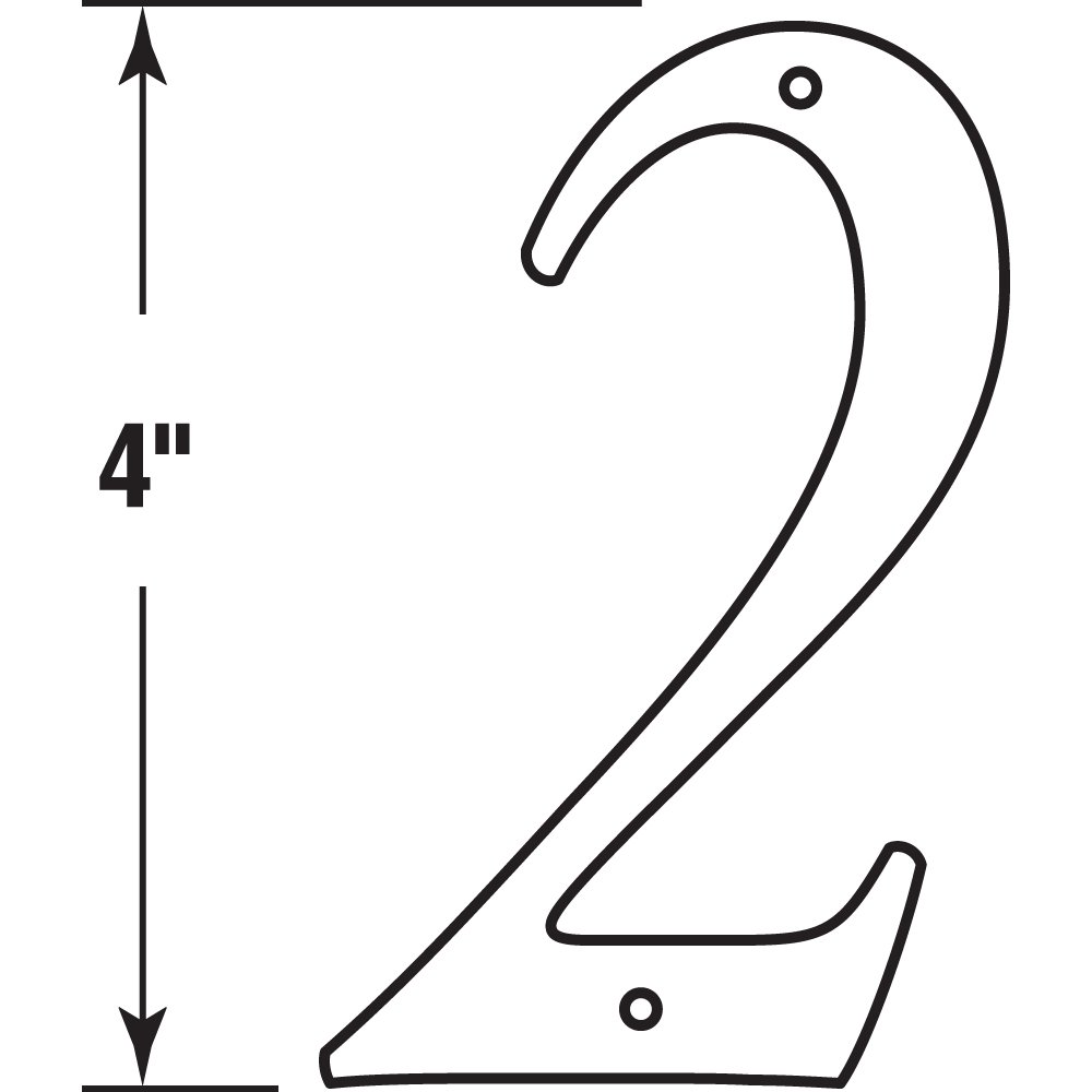 Prime-Line MP4282 4 Inch Brass Finish Diecast House Numbers (2 Pack) - Durable Address Plaque for Home, Mailbox & Business Signage