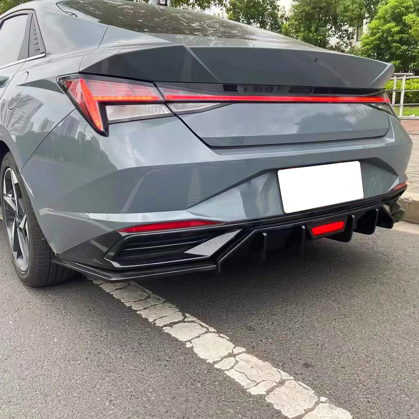 FREEMOTOR802 Gloss Black Rear Bumper Diffuser Lip for 2021-2023 Hyundai Elantra Sedan (4-Door) | IKON Style Body Kit Replacement | Enhances Sporty Look & Aerodynamics for Street Racing & Car Shows