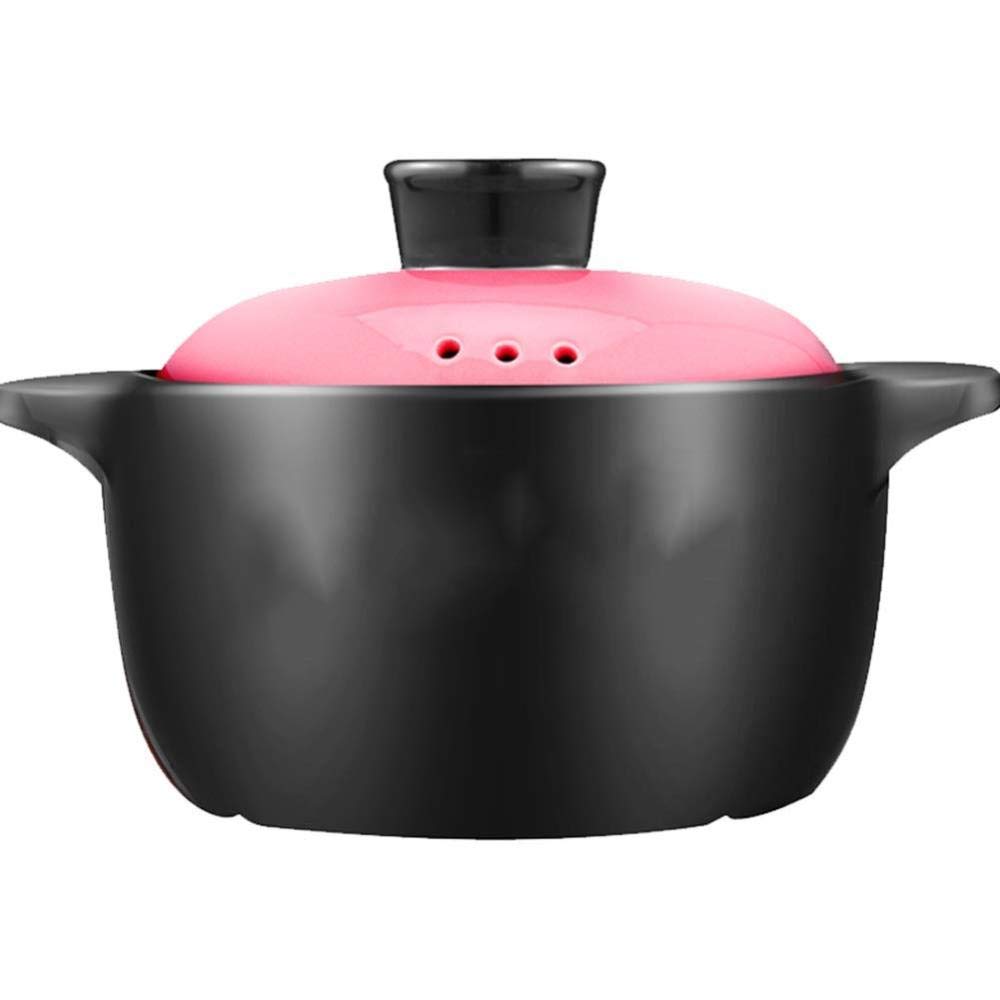 Premium Terracotta Clay Casserole Pot - 4.5L Ceramic Stew Pot with High-Temperature Firing, Heat Retention & Energy Saving | Non-Stick, Oven & Stovetop Safe | Perfect for Slow Cooking, Stews & Soups (Pink)