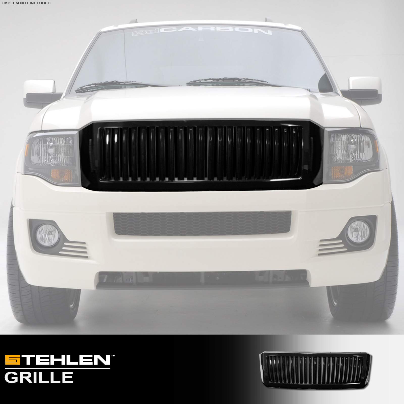 2007-2014 Ford Expedition Vertical Front Hood Bumper Grille Replacement - Glossy Black Finish for Enhanced Style & Protection | Perfect for Off-Roading, Car Shows & Daily Driving