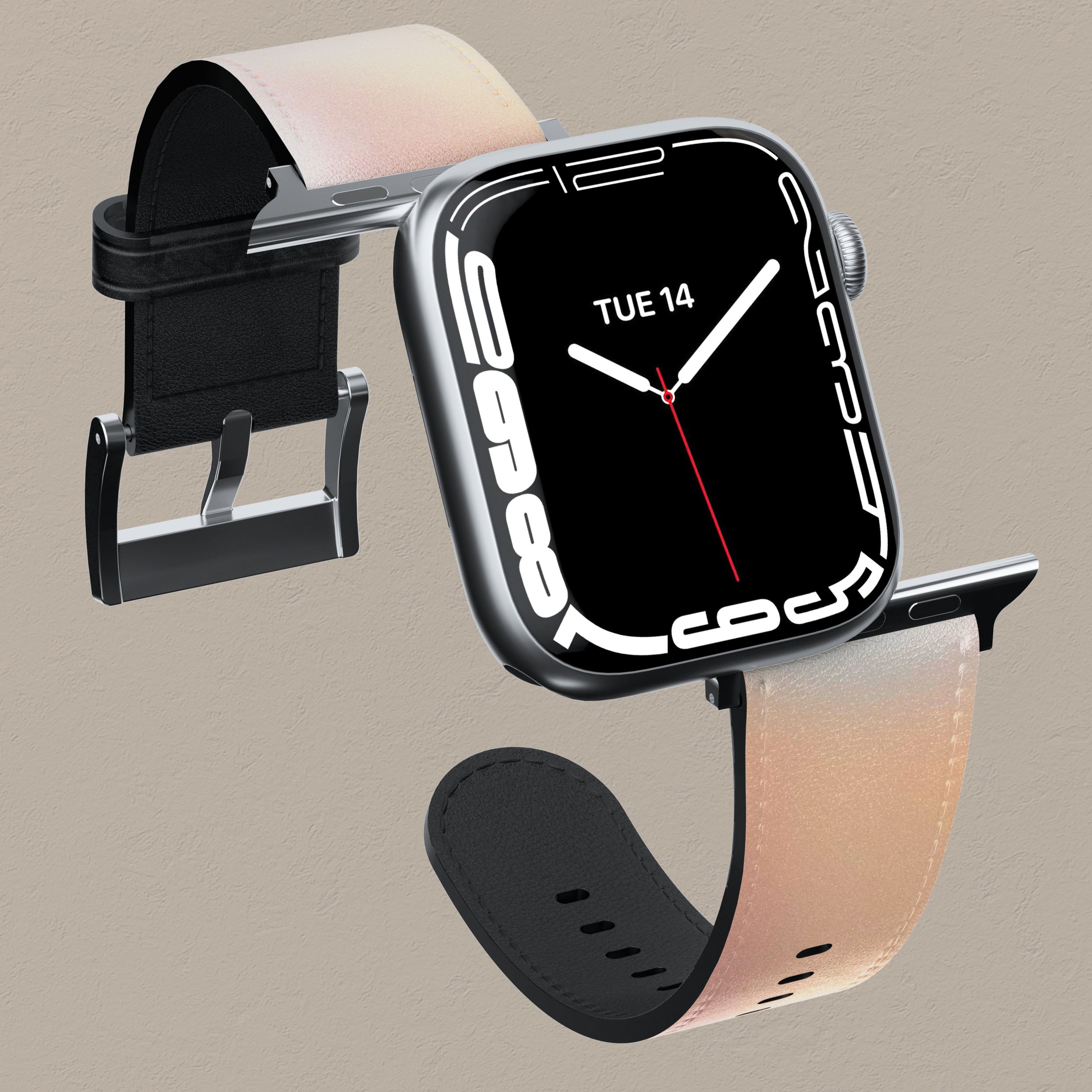 Premium Sunlit Haze Apple Watch Band - Soft Silicone Replacement Strap for Apple Watch Series 9/8/7/6/SE - Fashionable & Comfortable for Workouts, Running & Daily Wear