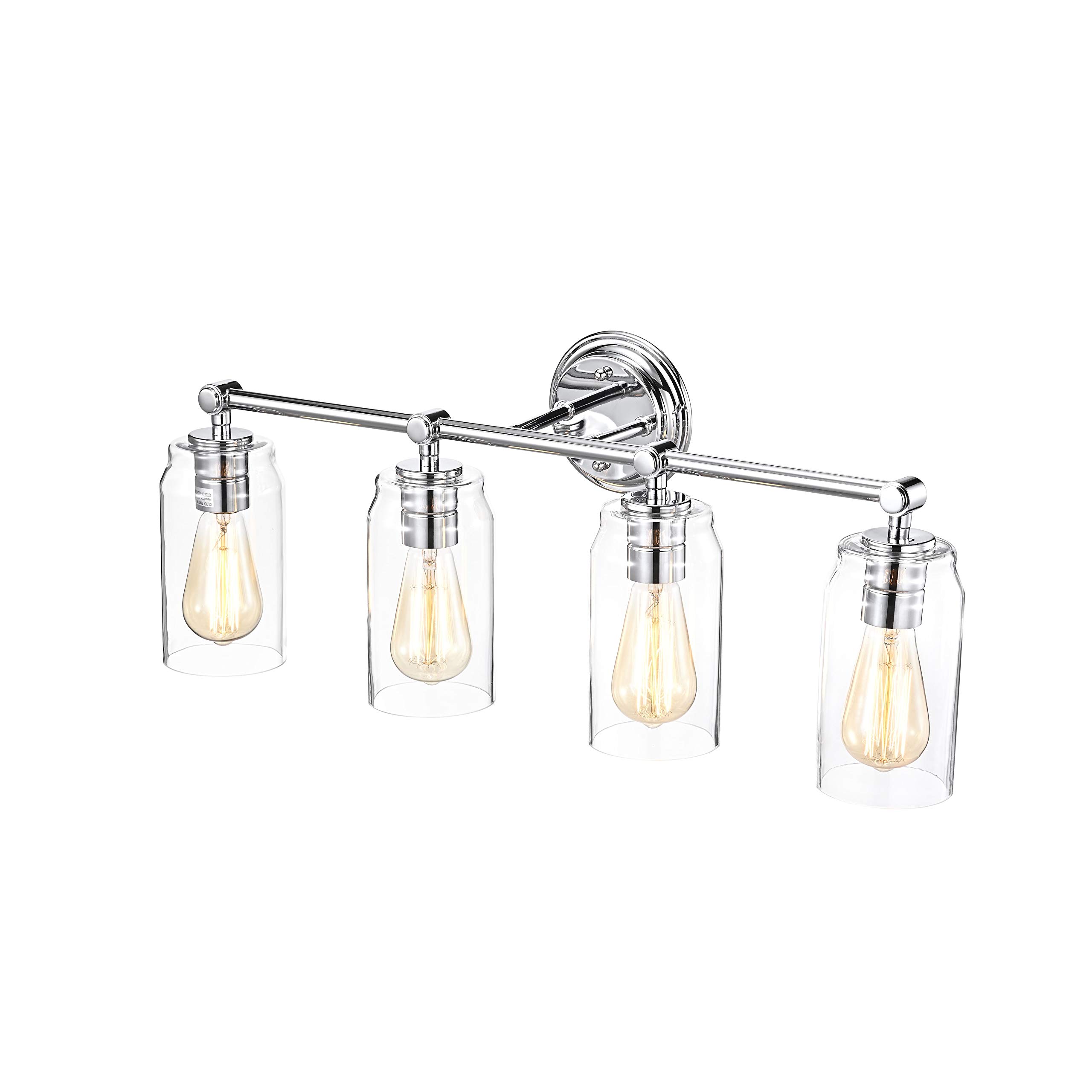 Modern 4-Light Chrome Bathroom Vanity Light Fixture 28
