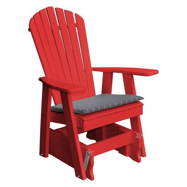 A & L Furniture Poly Adirondack Gliding Chair - Outdoor Patio Rocking Chair with Weather-Resistant Polyethylene - Perfect for Garden, Deck, and Poolside Relaxation