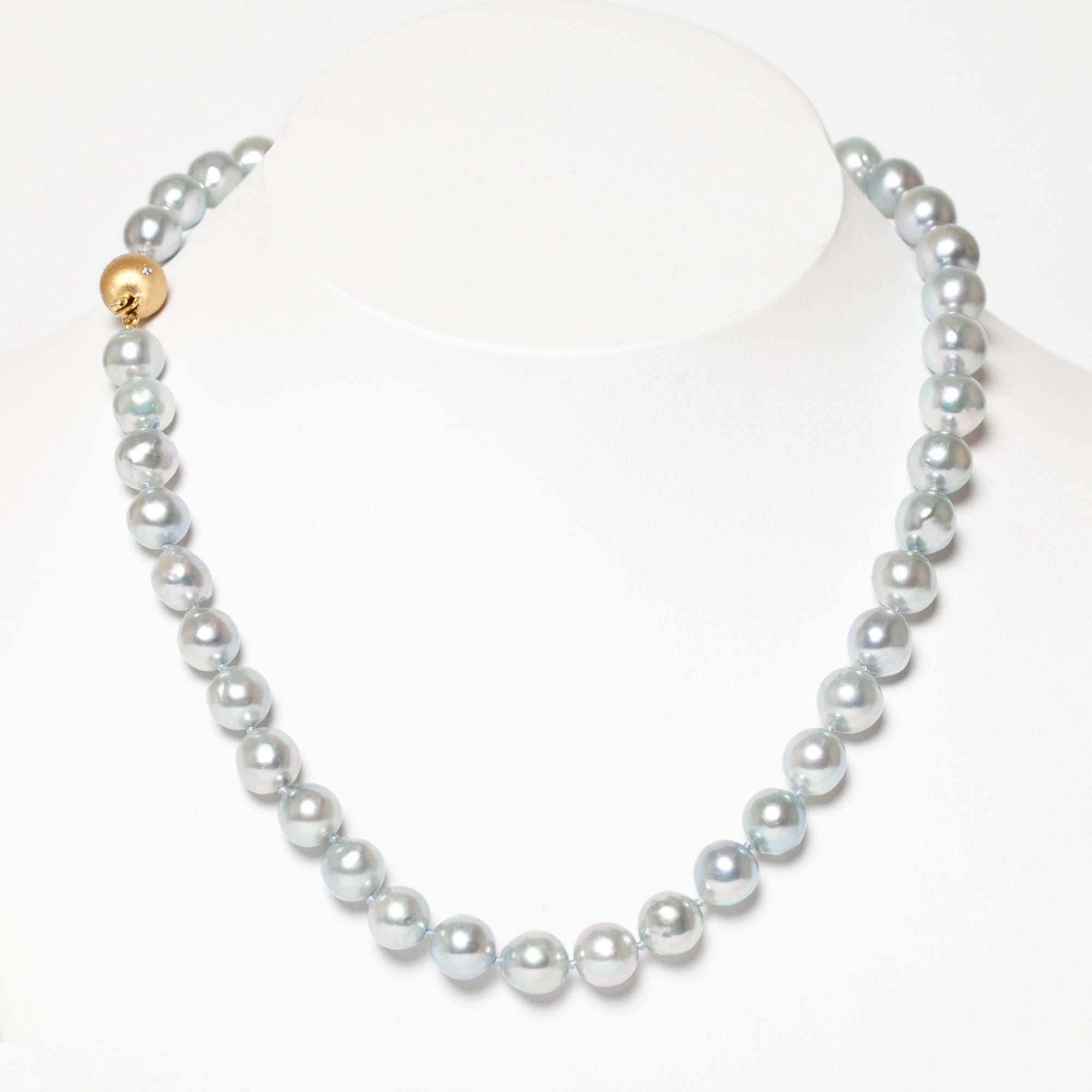 Exquisite Baroque Blue Akoya Pearl Necklace - 18K Gold Plated Elegant Jewelry for Women - Perfect for Weddings, Parties & Special Occasions