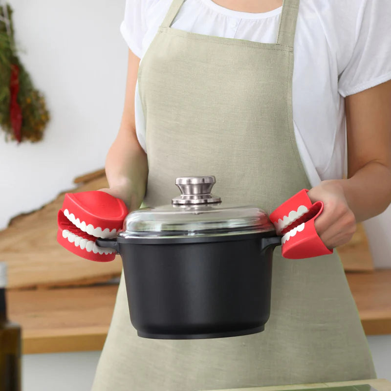 Fred Chomp Pot Holders - Heat Resistant Kitchen Mittens for Cooking, Baking & Grilling - Perfect for Hot Pans, Pots & Baking Trays - Ideal Gift for Home Chefs