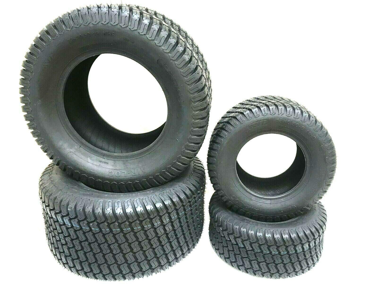 Premium AIRLOC 16x6.50-8 & 23x10.50-12 Lawn Mower Tractor Tire Set of 4 - Heavy Duty Turf Tires for John Deere, Cub Cadet, Husqvarna - Perfect for Lawn Care, Landscaping & Yard Maintenance