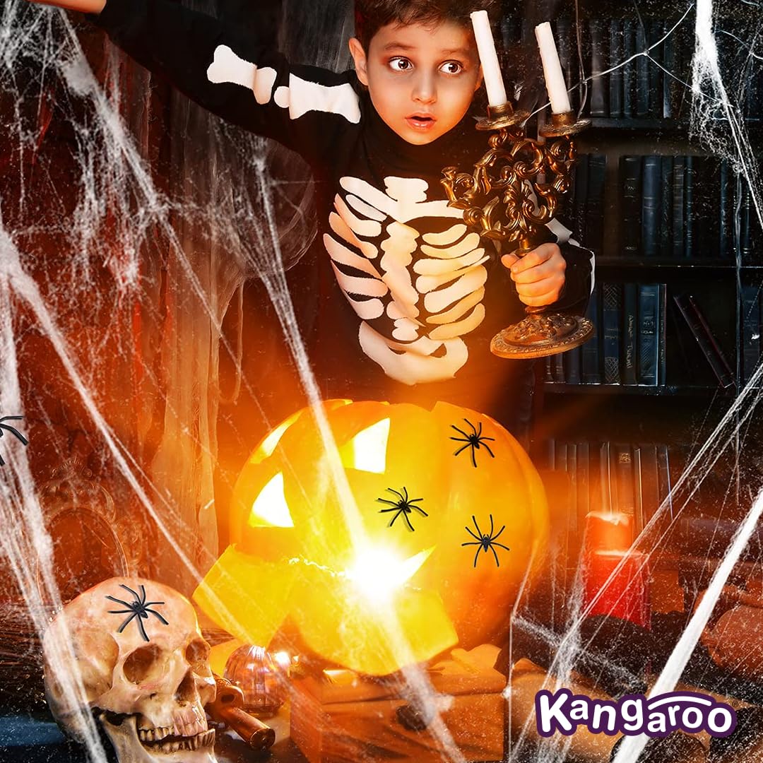 200 sq. ft Halloween Spider Web Decorations - Spooky Cobweb & Fake Spiders Set for Halloween Party, Haunted House, Outdoor & Indoor Decor