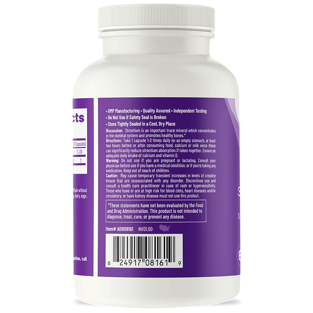 Strontium Support II - Vegan & Non-GMO Bone Health Supplement with AOR, 60 Capsules - Supports Strong Bones for Active Lifestyles & Aging Adults