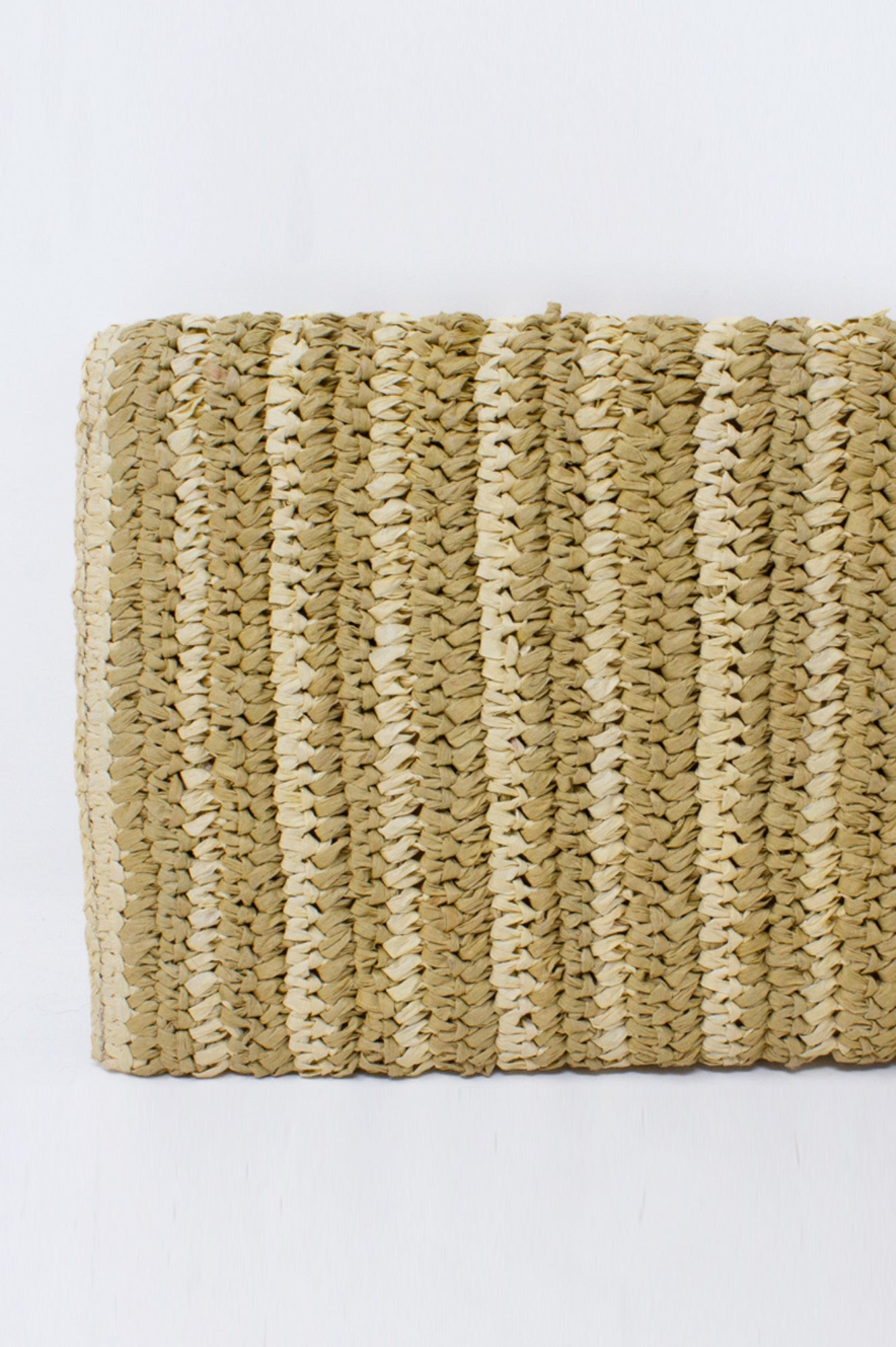 Amalfi Raffia Stripe Clutch Handbag - Natural/Taupe Woven Straw Purse for Women | Perfect for Beach Vacation, Summer Outings & Boho Fashion Accessories