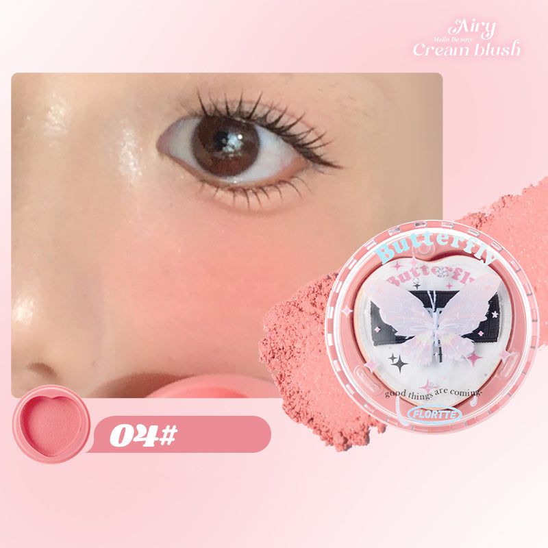 FLORTTE Airy Blush Cream - Lovely Aleria Collection | Natural Flush Cheek Makeup | Perfect for Everyday Wear & Special Occasions