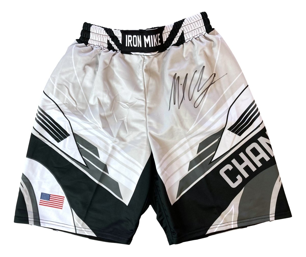 Michael Chandler Autographed White MMA Fight Shorts - Authentic Signed Collectible for UFC Fans - Perfect for Memorabilia Displays & Sports Gifts