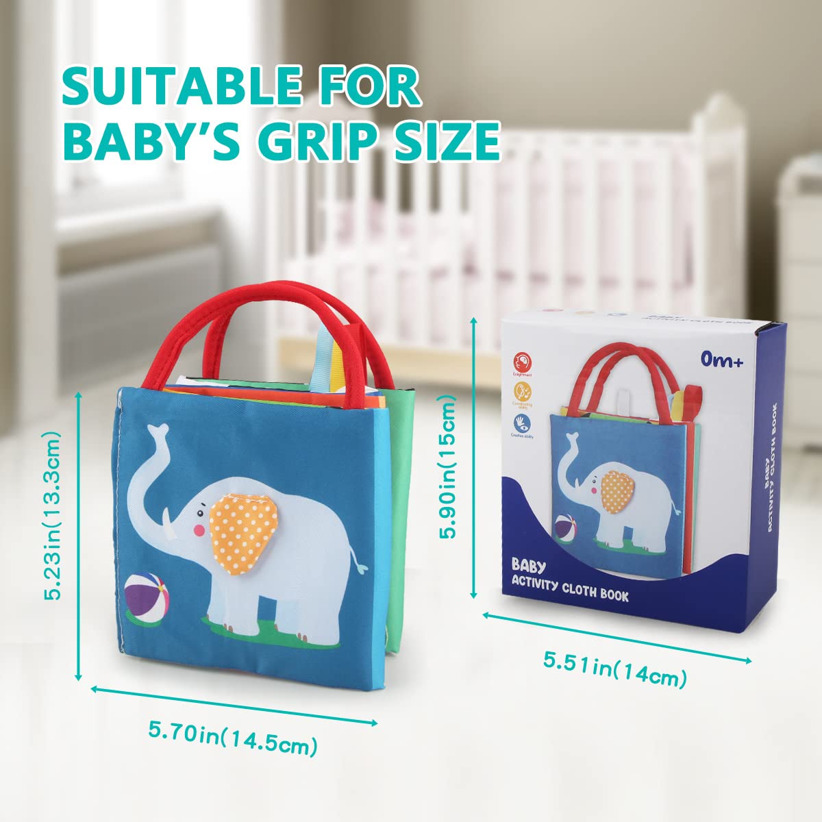 Joyfia High Contrast Baby Books & Sensory Cloth Toys for 0-18 Months - Infant Tummy Time, Car Seat & Stroller Activity - Newborn Developmental Gift for Boys & Girls | Perfect for Early Learning & Travel Entertainment