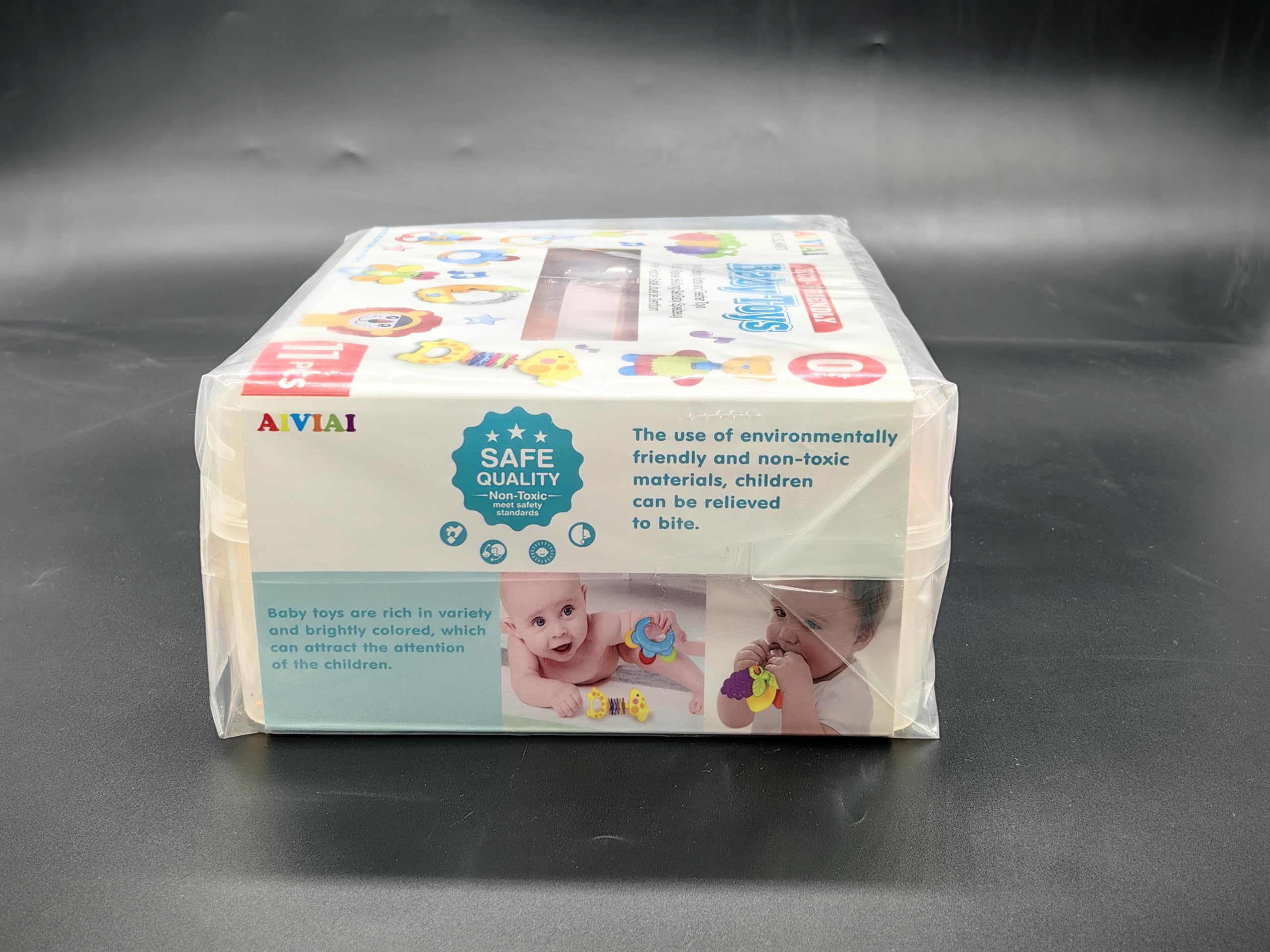 AIVIAI Baby Toys 0-6 Months - Soft Infant Rattles & Teether Toy Set with Storage Box, Musical Newborn Toys for Boys & Girls (11pcs) - Perfect for Early Development, Sensory Play & Baby Shower Gifts