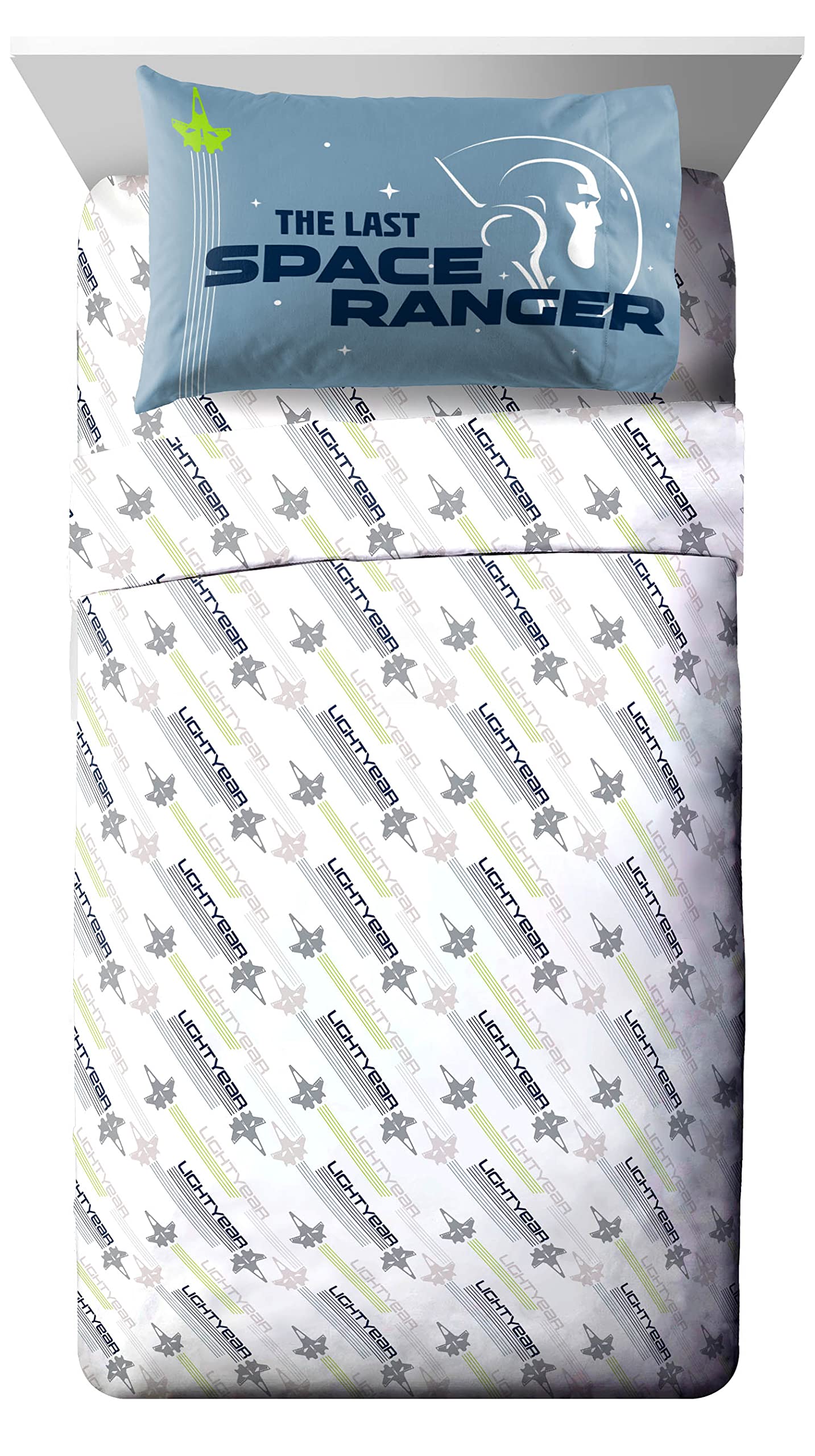 Disney Pixar Lightyear Space Command Twin Bed Set - 5-Piece Comforter & Sheet Set with Buzz Design - Super Soft Fade-Resistant Microfiber Bedding for Kids (Official Licensed Product) - Perfect for Themed Bedrooms, Sleepovers & Space Adventure Decor