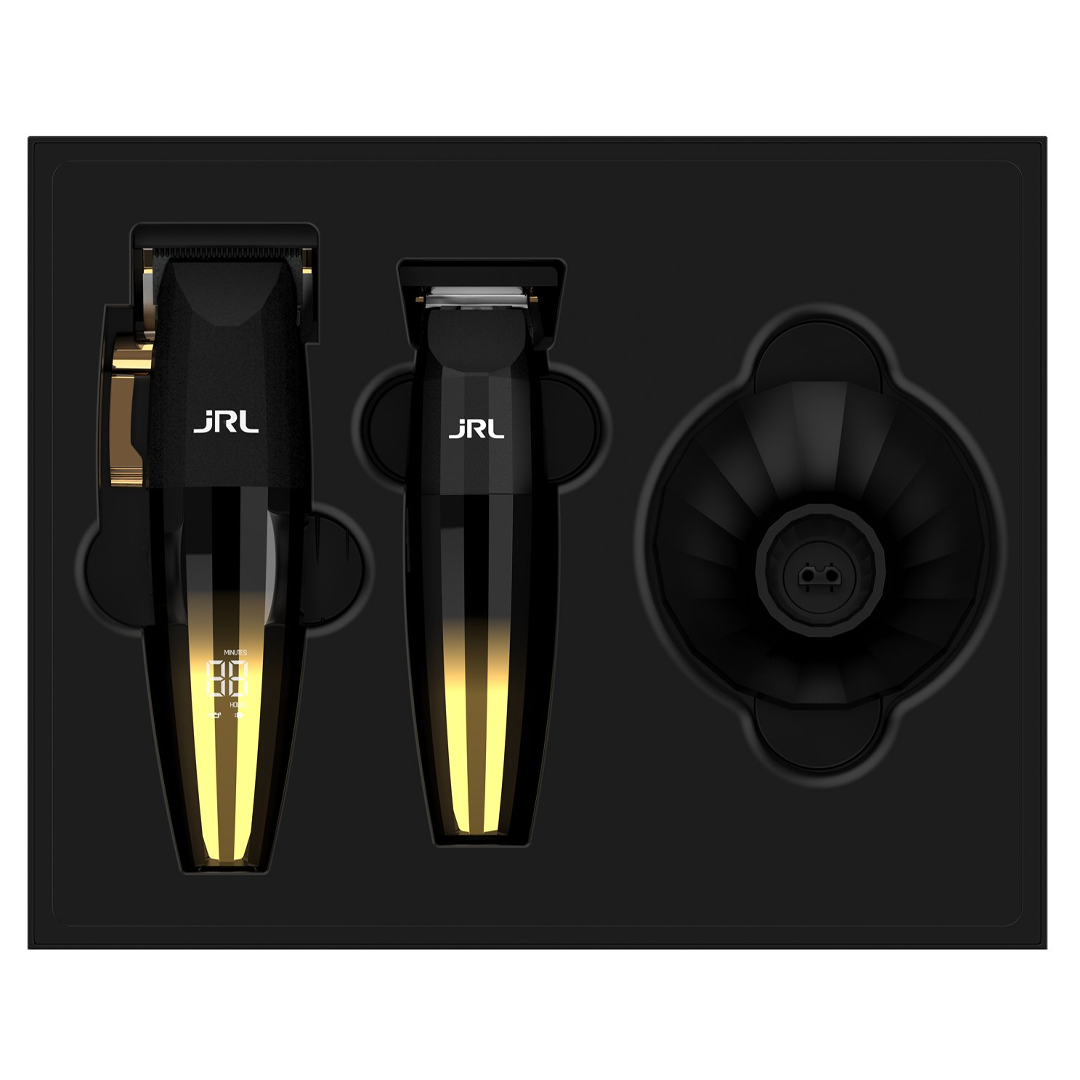 JRL Professional FreshFade 2020 Gold Collection Hair Clipper & Trimmer Set with Charging Dock - Barber-Grade Cordless Hair Cutting Kit for Men & Women - Perfect for Home Haircuts, Salon Styling & Beard Trimming