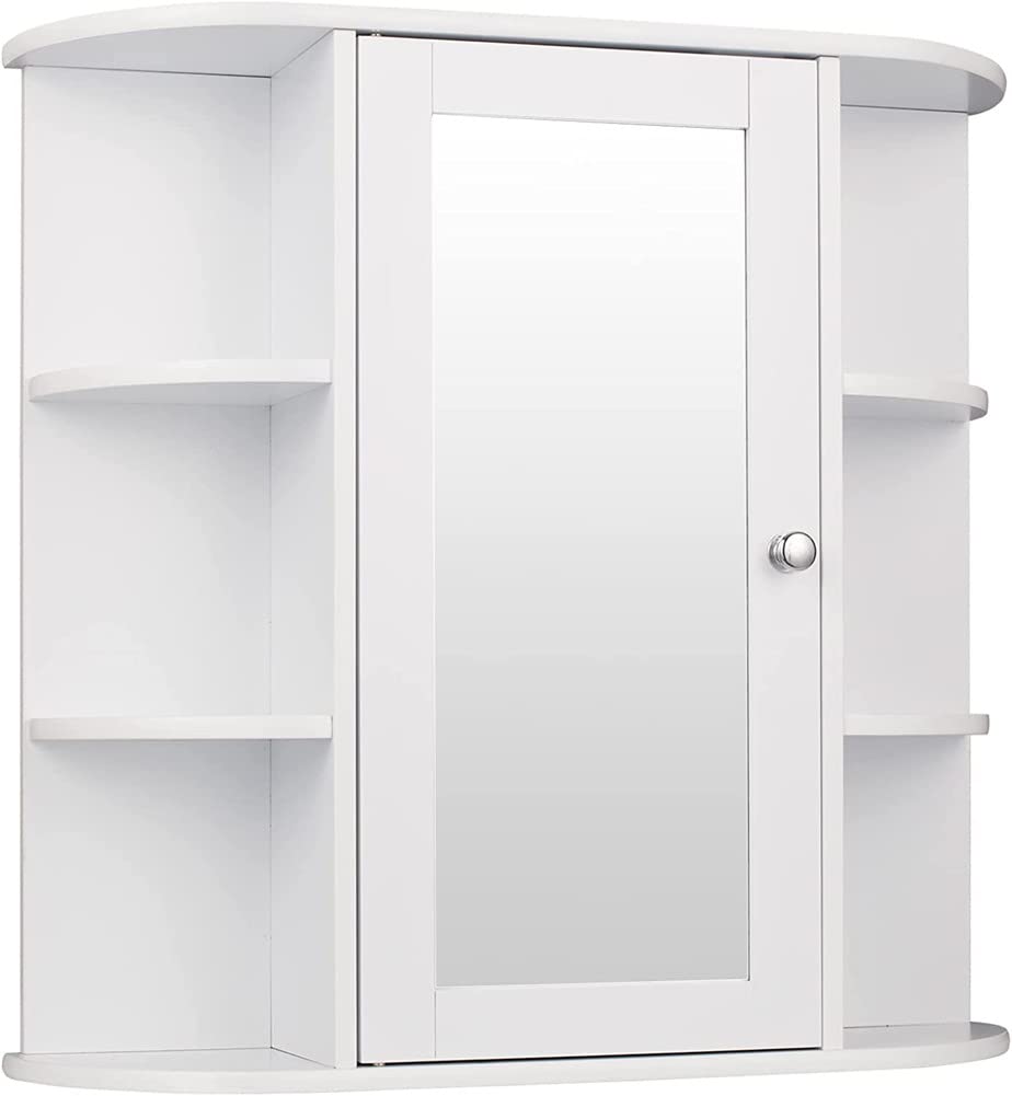 Wall Mounted Bathroom Medicine Cabinet with Mirror Door & Open Shelves - Bathroom Storage Organizer for Toiletries, Makeup & Essentials - Perfect for Bathroom, Kitchen & Vanity Organization