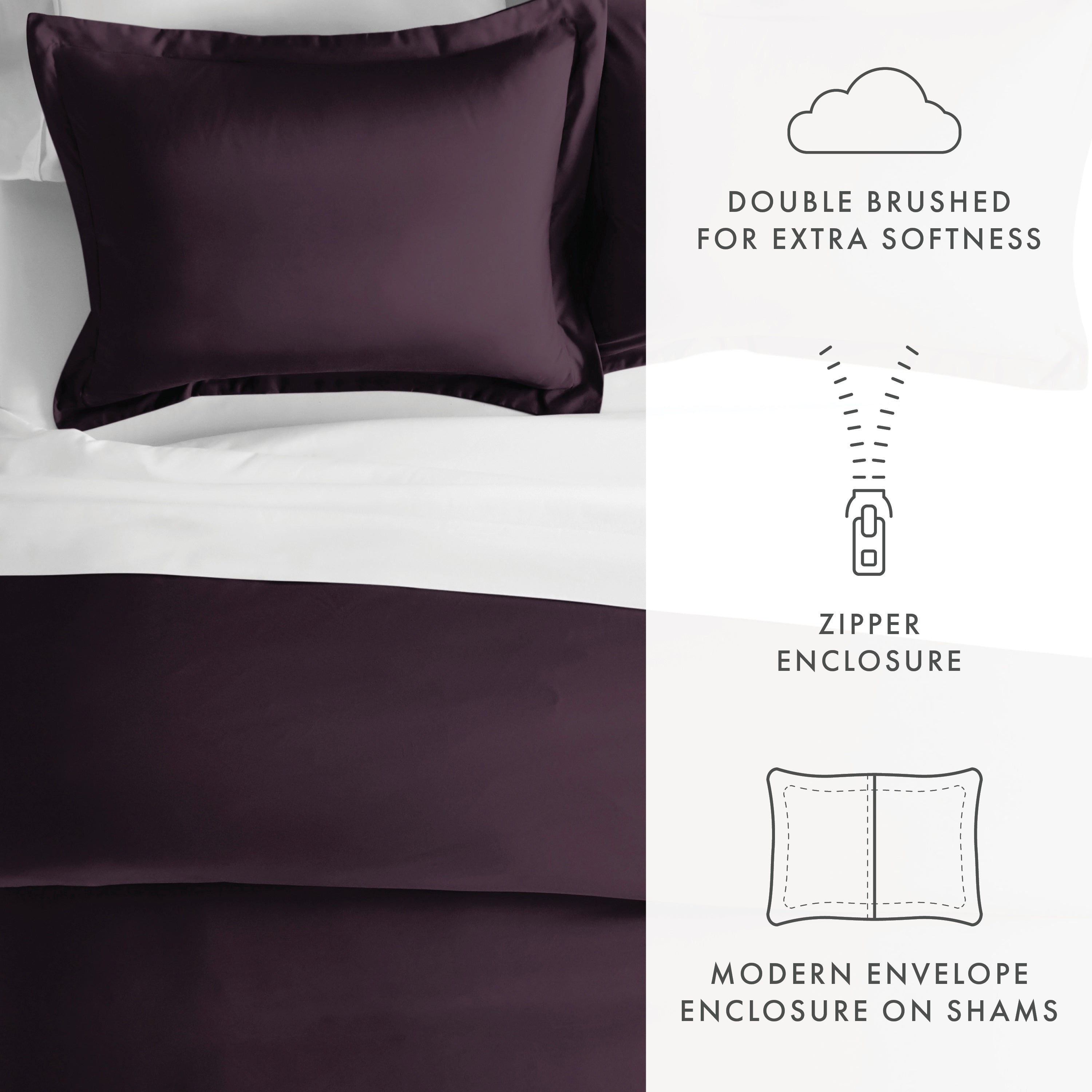 3 Piece Essential Duvet Cover Set - Soft & Breathable Bedding Set with Pillowcases - Perfect for Master Bedroom, Guest Room & Dorm Decor (Queen/King Size)