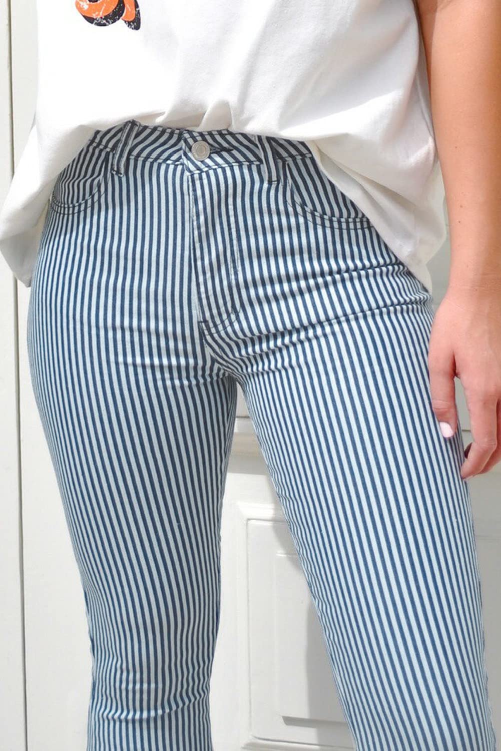 SELINK High Waisted Flare Jeans for Women - Casual Striped Bell Bottoms for Daily Wear
