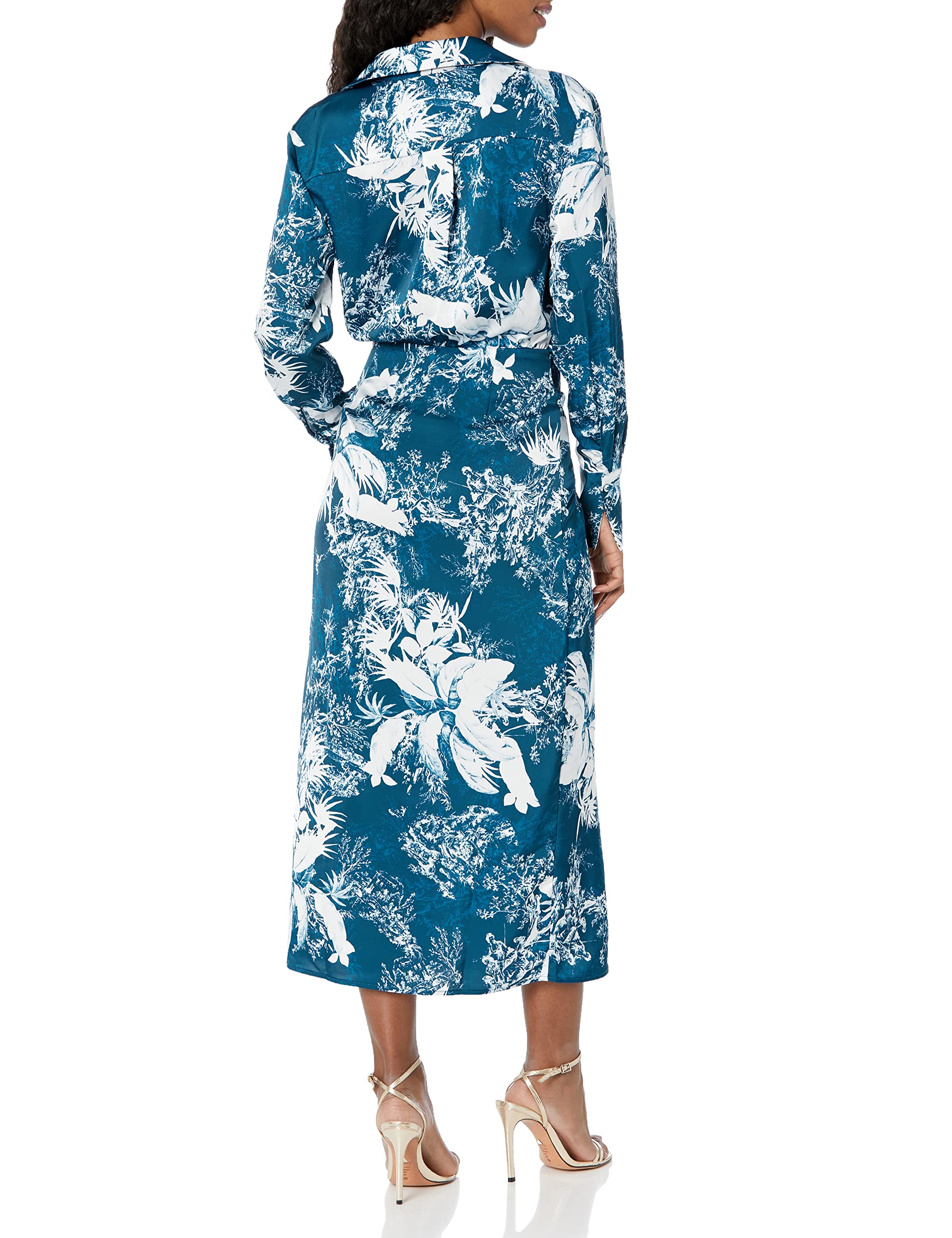GUESS Women's Dorothee Dress - Floral Print Wrap Midi Dress for Casual & Party Wear | Perfect for Date Night, Office & Summer Outfits