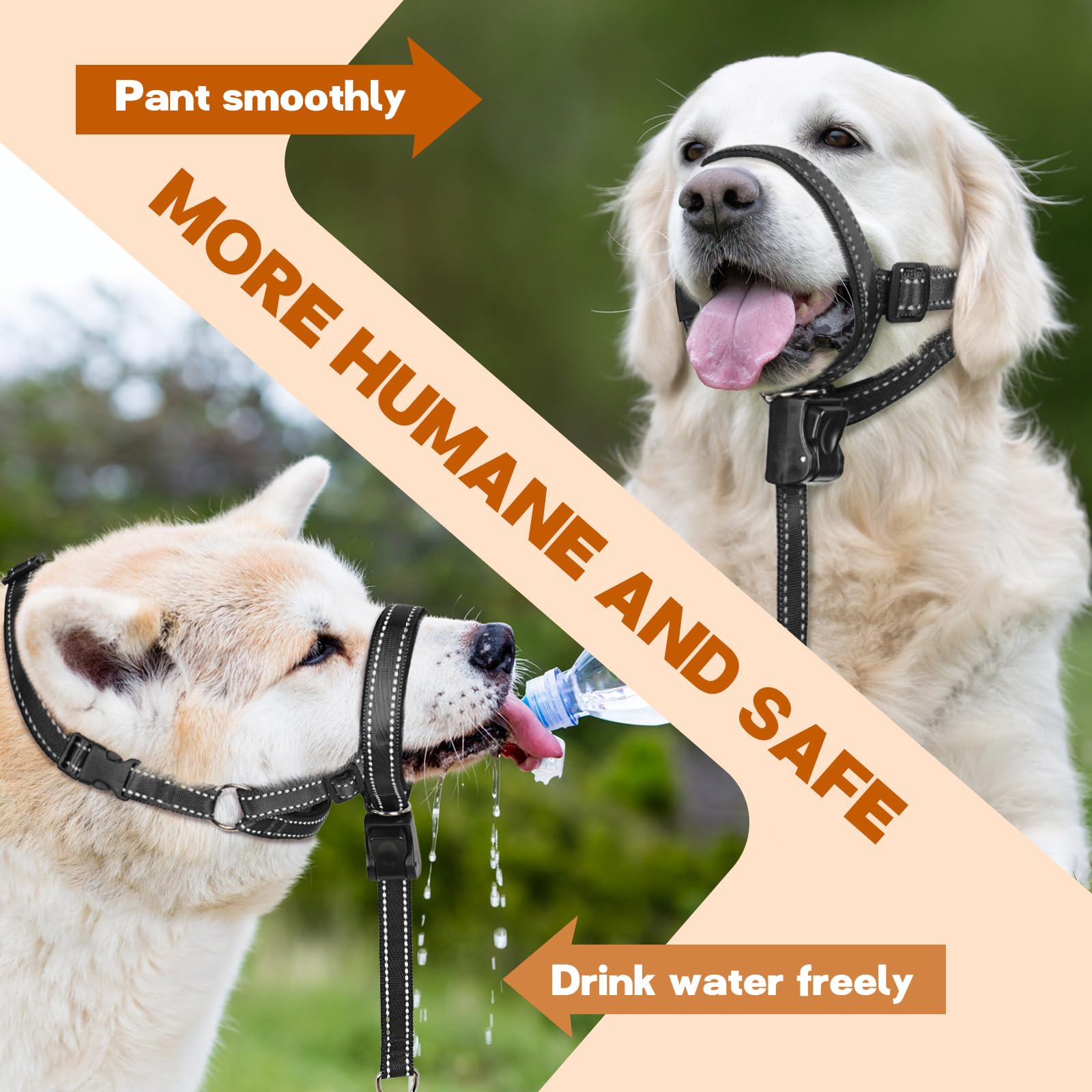 No Pull Gentle Leader Soft Padded Dog Head Halter Collar - Adjustable Pet Training Leash for Small Medium Large Dogs - Reflective Walking Aid for Better Control (Black) - Perfect for Daily Walks, Obedience Training & Behavioral Correction