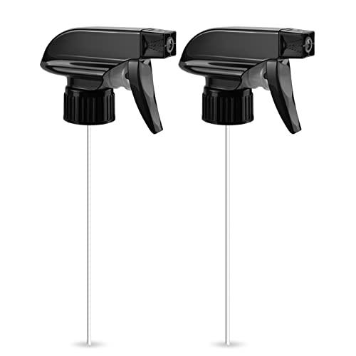 BonyTek 2-Pack Black Spray Nozzle Replacement for 8oz/16oz Glass Bottles - Leakproof Mist & Stream Sprayer for Aromatherapy, Facial Hydration, Cleaning, Plants | Perfect for Essential Oils, Skincare, Home Cleaning & Garden Watering