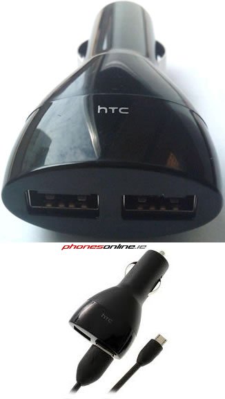 HTC C300 MicroUSB Dual Port Car Charger for Desire, Desire HD, Wildfire - Fast Charging for Smartphones & Tablets on the Go