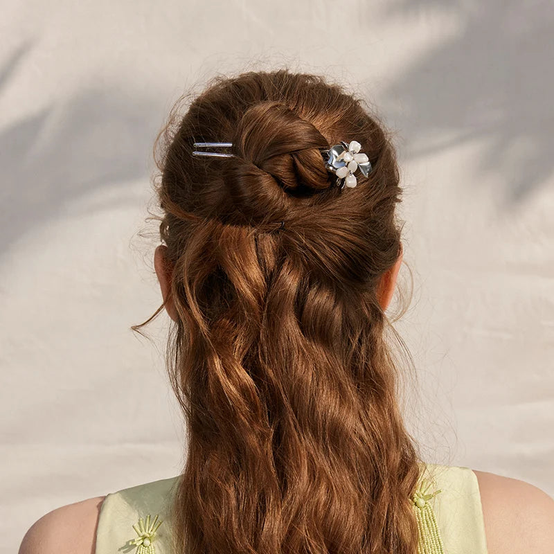 Freesia Hair Stick - Elegant Wooden Hair Pin for Women, Perfect for Updos, Buns & Braids - Great for Weddings, Parties & Everyday Use