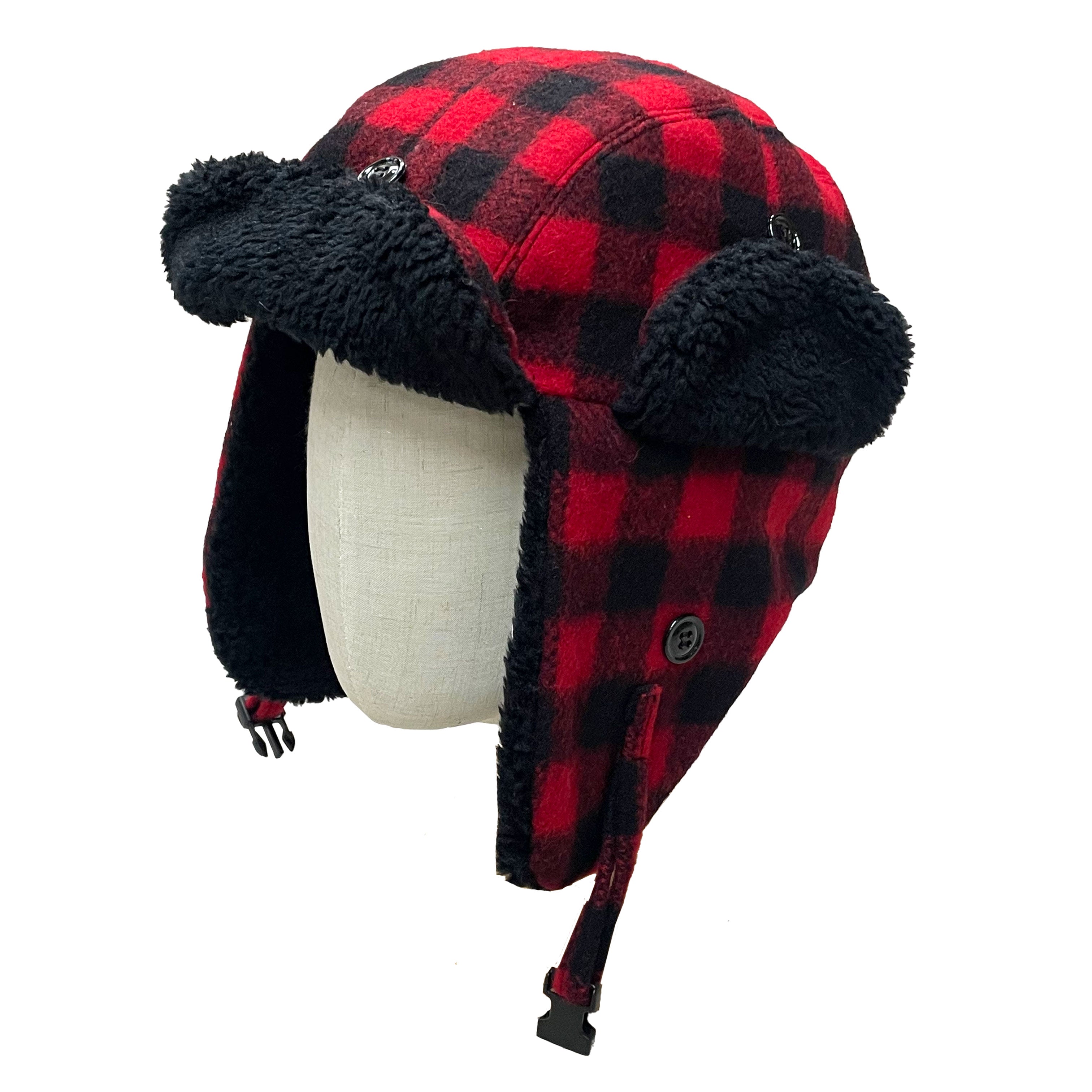 Classic Wool Trapper Hat for Men & Women - Warm Winter Fur Lined Ear Flap Hat for Outdoor Activities, Hunting, Skiing, and Snowboarding