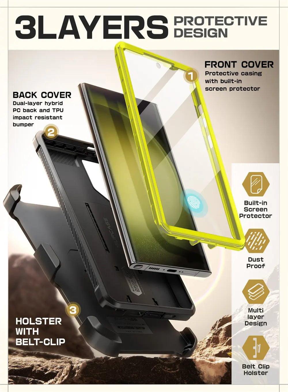 Samsung Galaxy S24 Ultra Case - Supcase UB Pro Full Body Dual Layer Protective Cover with Kickstand | Shockproof & Drop Protection for Everyday Use & Outdoor Activities