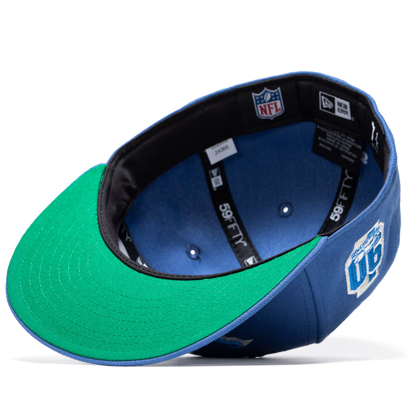 New Era Detroit Lions 59FIFTY Fitted Cap - Indigo Blue Snapback Hat for NFL Football Fans & Streetwear Style