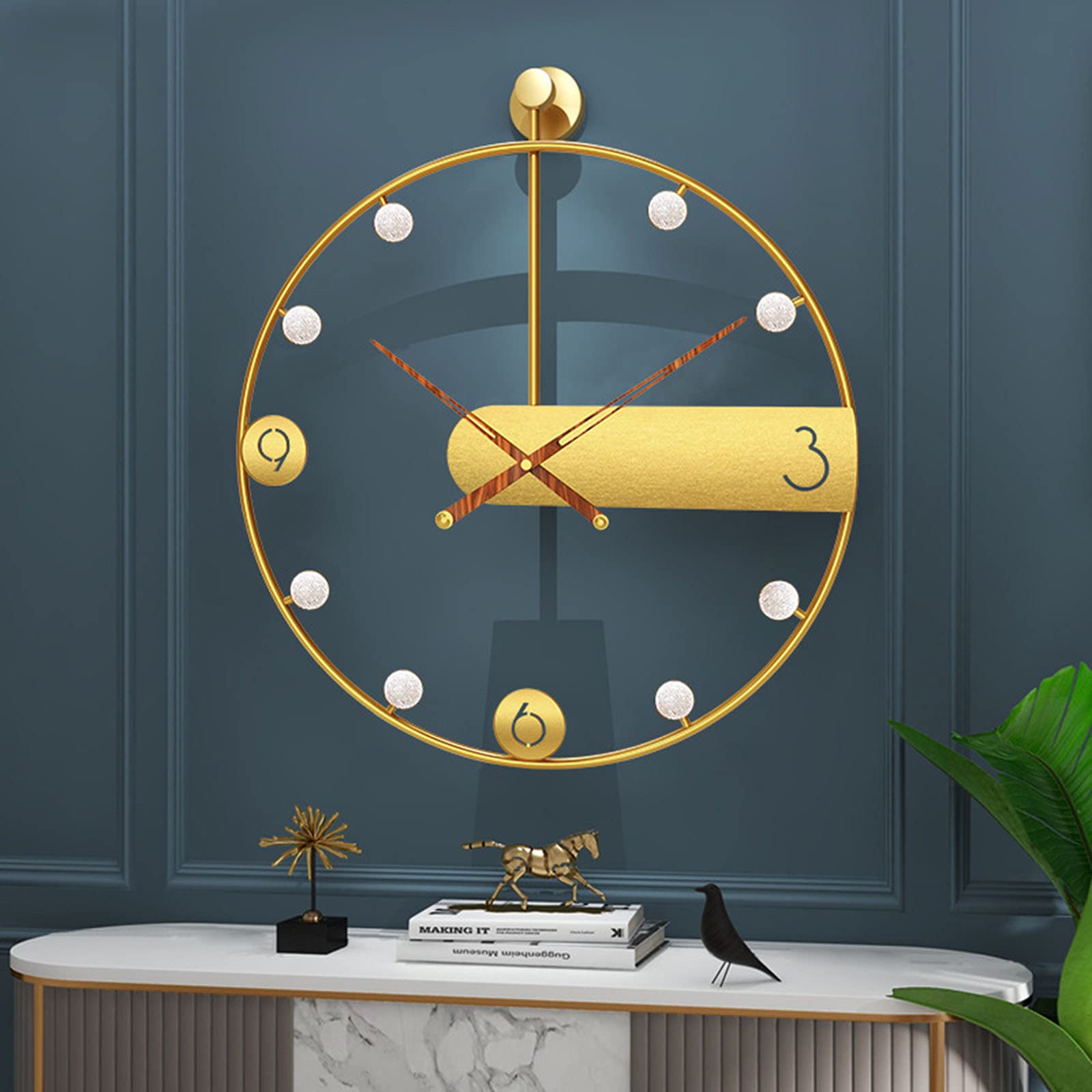 YLJXXY Spanish Style Metal Wall Clock - Modern Minimalist Fashion Clock for Home & Office | Silent Non-Ticking Design | Perfect Wall Decor for Living Room, Study, Restaurant & Cafe | Elegant Metal Art for Wall Decoration